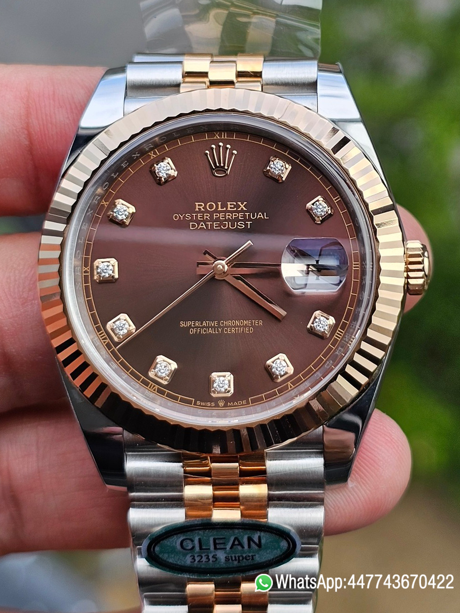 Victory Factory Datejust 41 M126331 0004 Chocolate Dial Diamonds Hour Markers Rose Gold and Steel Jubilee Band SH3235 Caliber 00000 Clean Factory Datejust 41 M126331 0004 Chocolate Dial Diamonds Hour Markers Rose Gold and Steel Jubilee Band SH3235 Caliber 00000