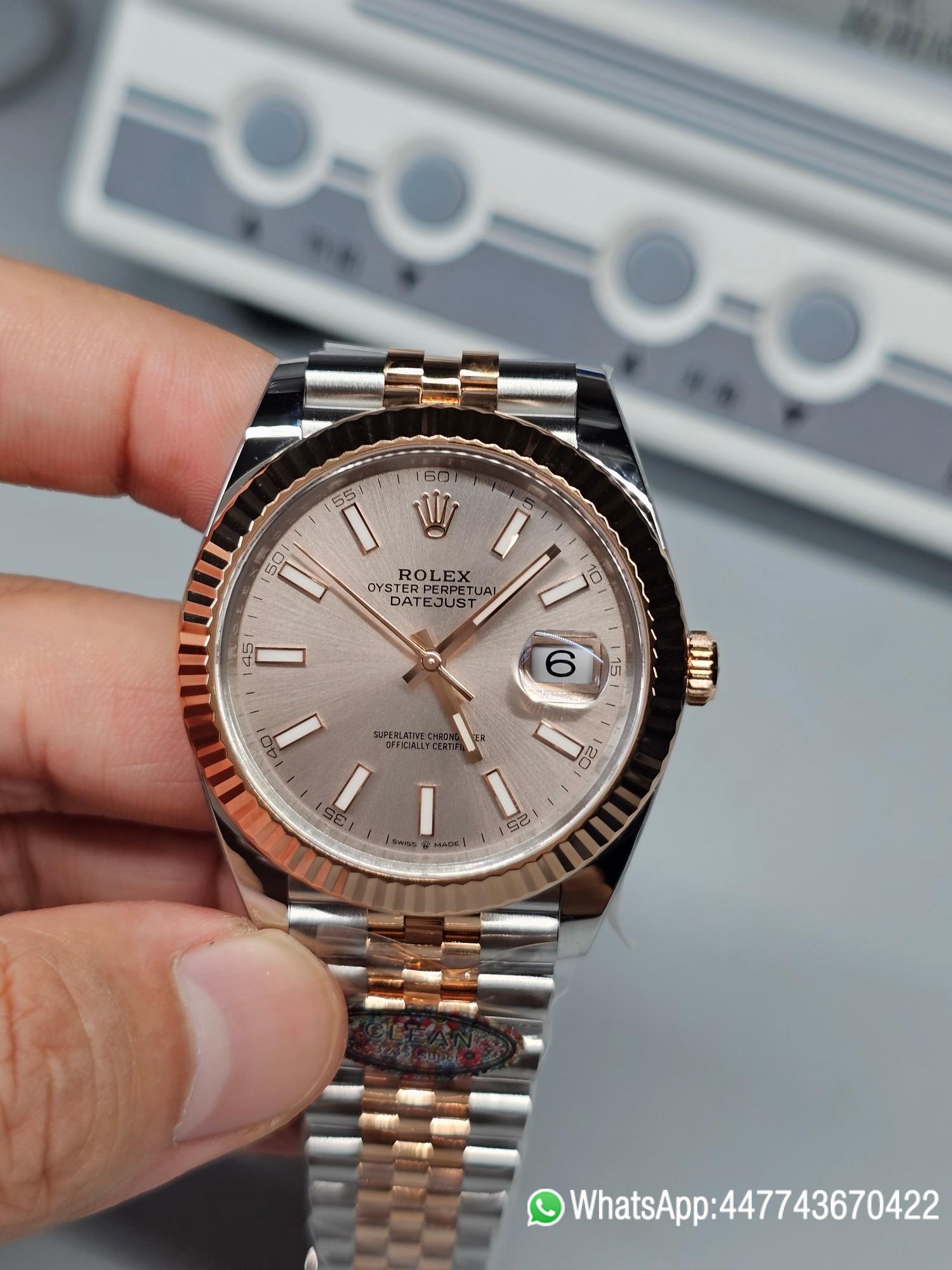 Victory Factory Watch Rolex Datejust 41 126331 Pink Dial Rose Gold Fluted Bezel Rose Gold and Oystersteel Two Tone Jubilee Bracelet SH3235 Movement 01 Clean Factory Watch Rolex Datejust 41 126331 Pink Dial Rose Gold Fluted Bezel Rose Gold and Oystersteel Two Tone Jubilee Bracelet SH3235 Movement 01