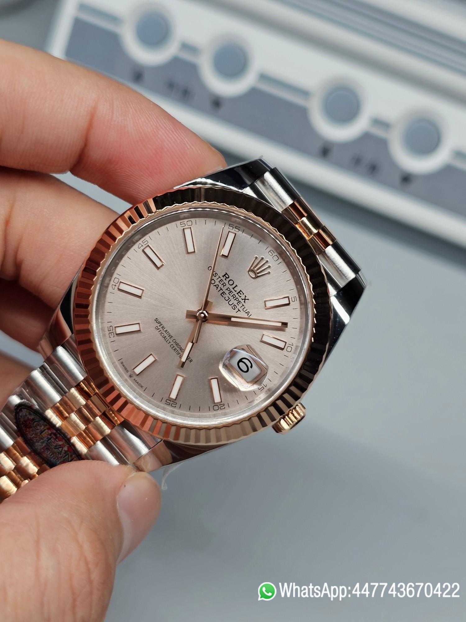Victory Factory Watch Rolex Datejust 41 126331 Pink Dial Rose Gold Fluted Bezel Rose Gold and Oystersteel Two Tone Jubilee Bracelet SH3235 Movement 02 Clean Factory Watch Rolex Datejust 41 126331 Pink Dial Rose Gold Fluted Bezel Rose Gold and Oystersteel Two Tone Jubilee Bracelet SH3235 Movement 02
