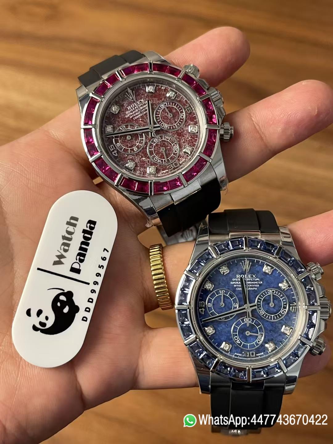 Premium Customized Daytona 116519 Red Garnet Dial and Bezel Diamonds Indexes Based on Victory Factory Daytona DD4130 Movement Oysterflex Strap 10 Premium Customized Daytona 116519 Red Garnet Dial and Bezel Diamonds Indexes Based on Clean Factory Daytona DD4130 Movement Oysterflex Strap 10