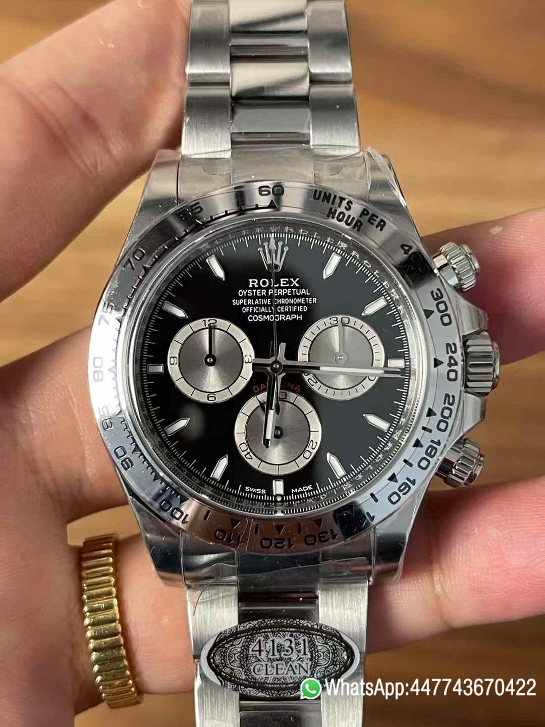Victory Factory Watches Daytona 126509 Black Dial Luminous Hour Markers Silver Chrono Sub Dial 904L Steel Case Oyster Bracelet SH4131 Movement 01 Clean Factory Watches Daytona 126509 Black Dial Luminous Hour Markers Silver Chrono Sub Dial 904L Steel Case Oyster Bracelet SH4131 Movement 01