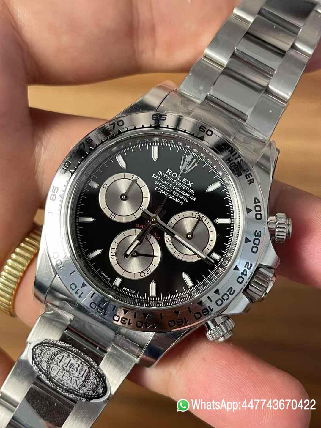 Victory Factory Watches Daytona 126509 Black Dial Luminous Hour Markers Silver Chrono Sub Dial 904L Steel Case Oyster Bracelet SH4131 Movement 03 Clean Factory Watches Daytona 126509 Black Dial Luminous Hour Markers Silver Chrono Sub Dial 904L Steel Case Oyster Bracelet SH4131 Movement 03