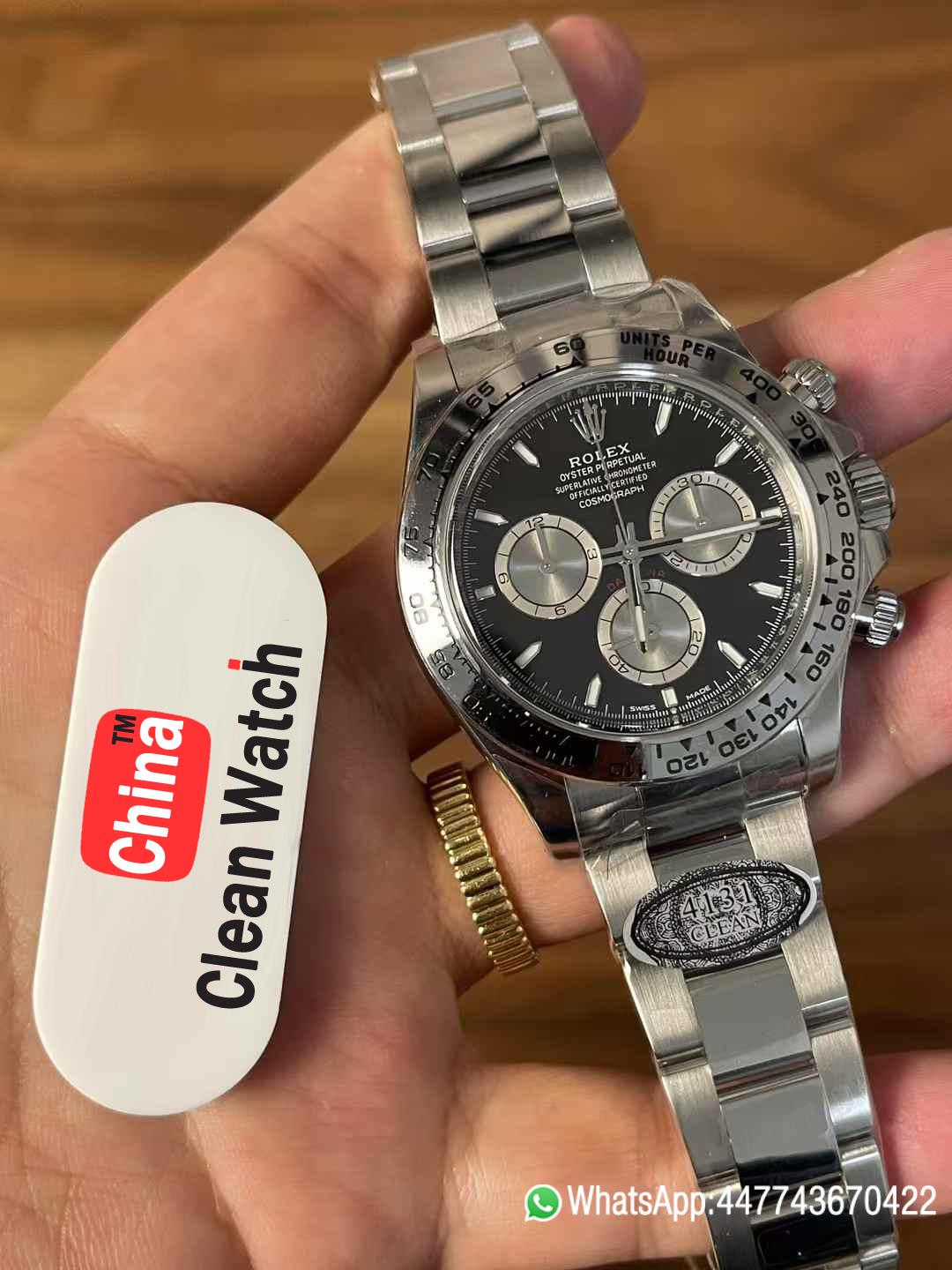 Victory Factory Watches Daytona 126509 Black Dial Luminous Hour Markers Silver Chrono Sub Dial 904L Steel Case Oyster Bracelet SH4131 Movement 09 Clean Factory Watches Daytona 126509 Black Dial Luminous Hour Markers Silver Chrono Sub Dial 904L Steel Case Oyster Bracelet SH4131 Movement 09
