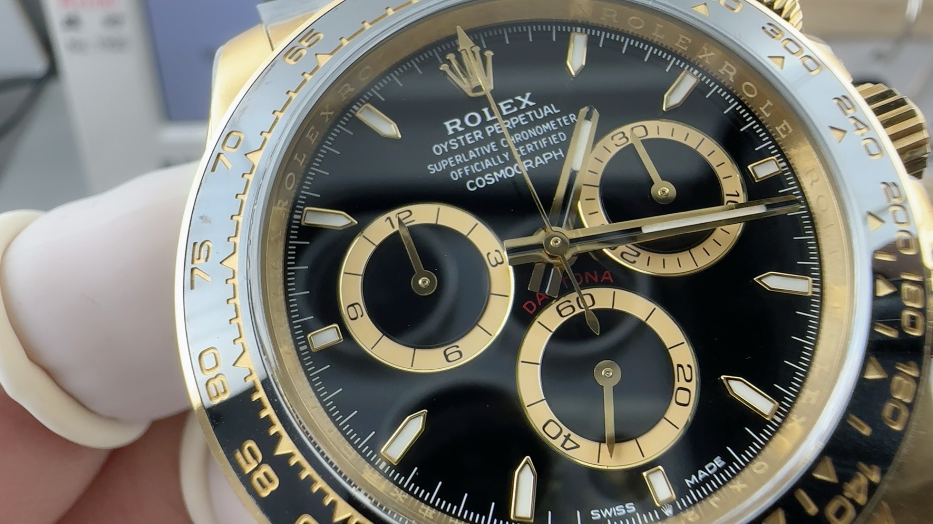 Victory Factory Watches Rolex Daytona 126518 Black Dial Luminos Hour Markers Yellow Gold Case Black Ceramic Bezel Oysterflex Strap 4131 Caliber 05 Clean Factory Watches Rolex Daytona 126518 Black Dial Luminos Hour Markers Yellow Gold Case Black Ceramic Bezel Oysterflex Strap 4131 Caliber 05