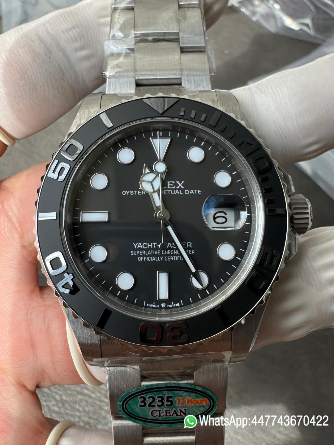 Victory Factory Watches Yacht Master 226627 Titanium Case and Bracelet Black Dial Black Ceramic Bezel Blue Luminous Hour Markers ShangHai 3235 Movement 00 Clean Factory Watches Yacht Master 226627 Titanium Case and Bracelet Black Dial Black Ceramic Bezel Blue Luminous Hour Markers ShangHai 3235 Movement 00
