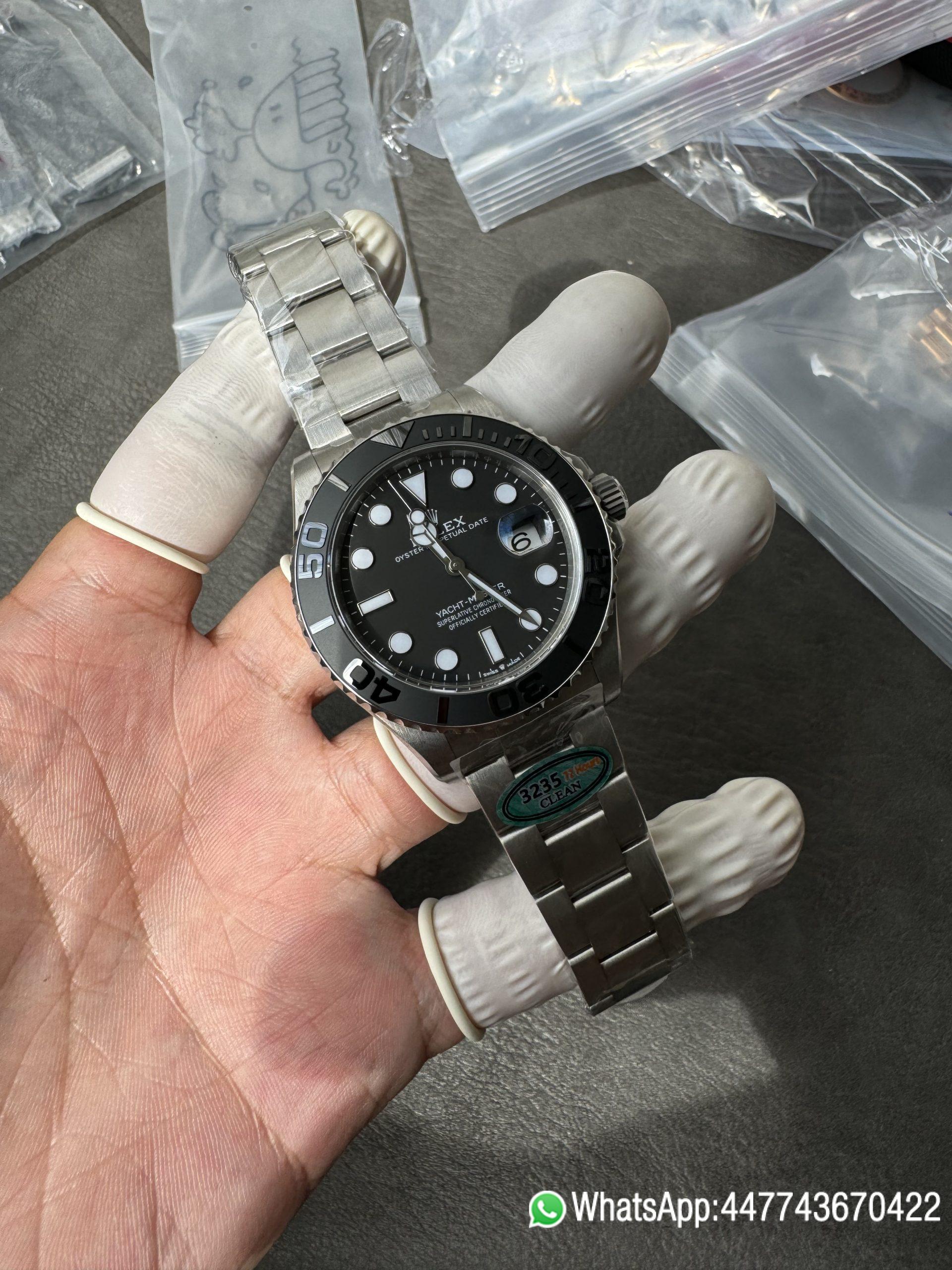 Victory Factory Watches Yacht Master 226627 Titanium Case and Bracelet Black Dial Black Ceramic Bezel Blue Luminous Hour Markers ShangHai 3235 Movement 01 Clean Factory Watches Yacht Master 226627 Titanium Case and Bracelet Black Dial Black Ceramic Bezel Blue Luminous Hour Markers ShangHai 3235 Movement 01