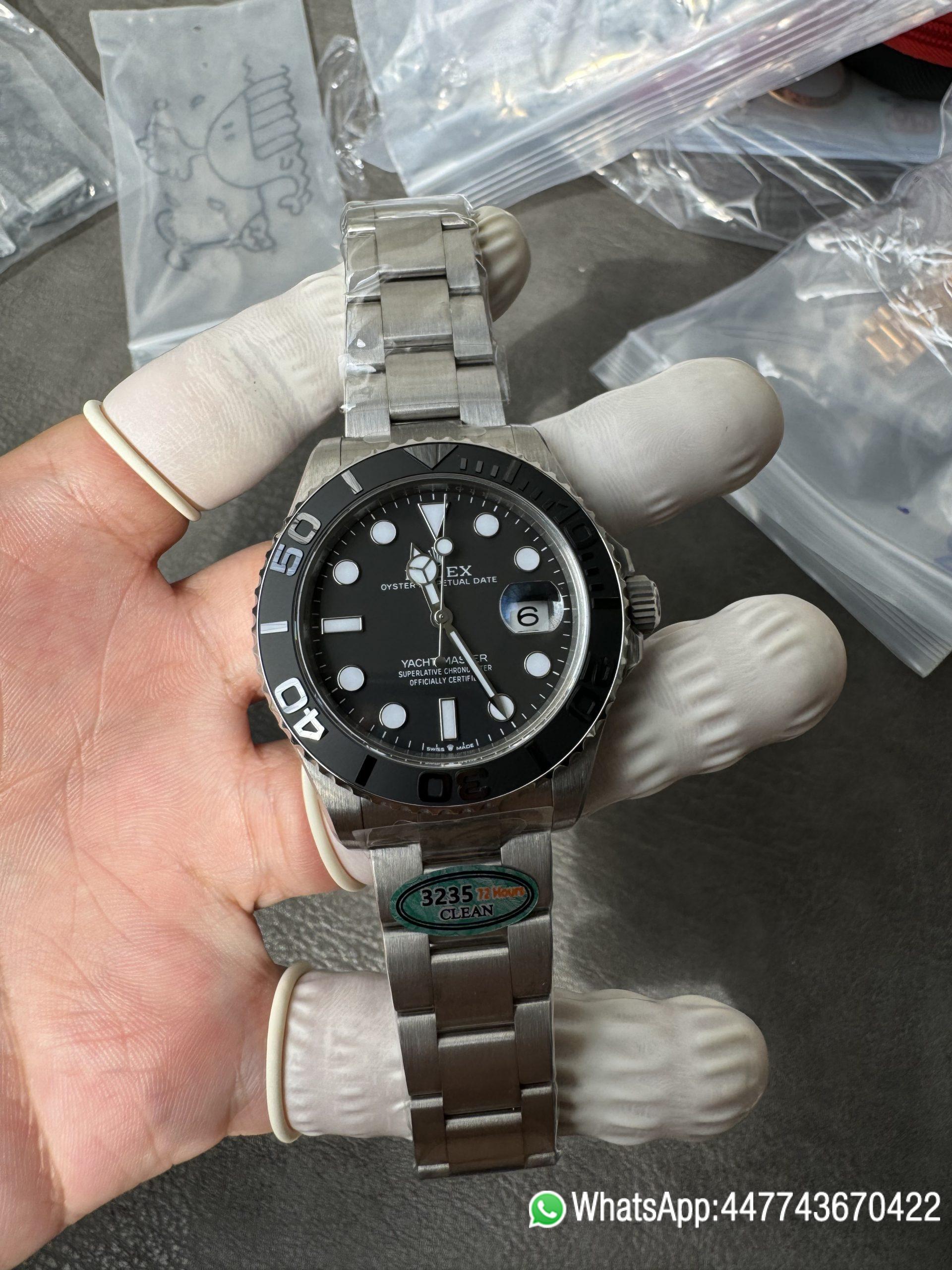 Victory Factory Watches Yacht Master 226627 Titanium Case and Bracelet Black Dial Black Ceramic Bezel Blue Luminous Hour Markers ShangHai 3235 Movement 04 Clean Factory Watches Yacht Master 226627 Titanium Case and Bracelet Black Dial Black Ceramic Bezel Blue Luminous Hour Markers ShangHai 3235 Movement 04