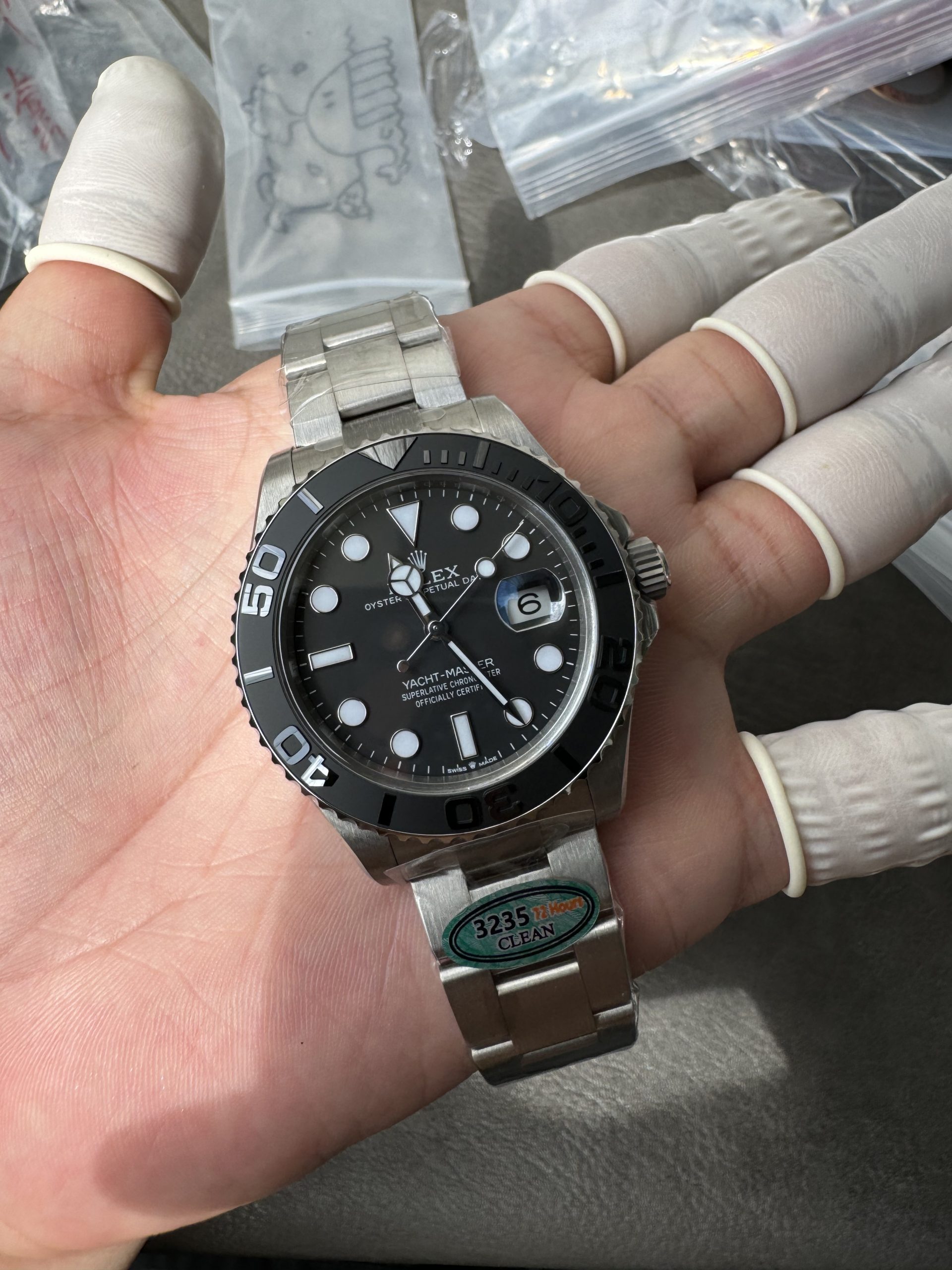 Victory Factory Watches Yacht Master 226627 Titanium Case and Bracelet Black Dial Black Ceramic Bezel Blue Luminous Hour Markers ShangHai 3235 Movement 05 Clean Factory Watches Yacht Master 226627 Titanium Case and Bracelet Black Dial Black Ceramic Bezel Blue Luminous Hour Markers ShangHai 3235 Movement 05