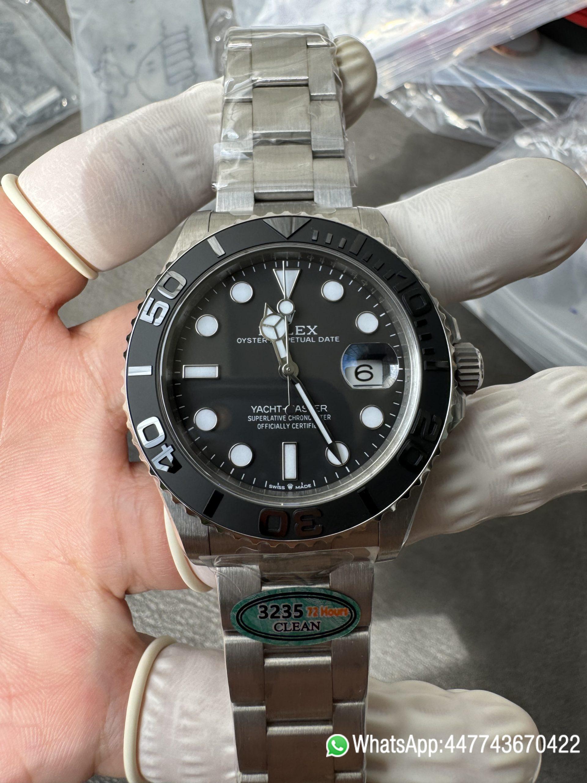 Victory Factory Watches Yacht Master 226627 Titanium Case and Bracelet Black Dial Black Ceramic Bezel Blue Luminous Hour Markers ShangHai 3235 Movement 08 Clean Factory Watches Yacht Master 226627 Titanium Case and Bracelet Black Dial Black Ceramic Bezel Blue Luminous Hour Markers ShangHai 3235 Movement 08