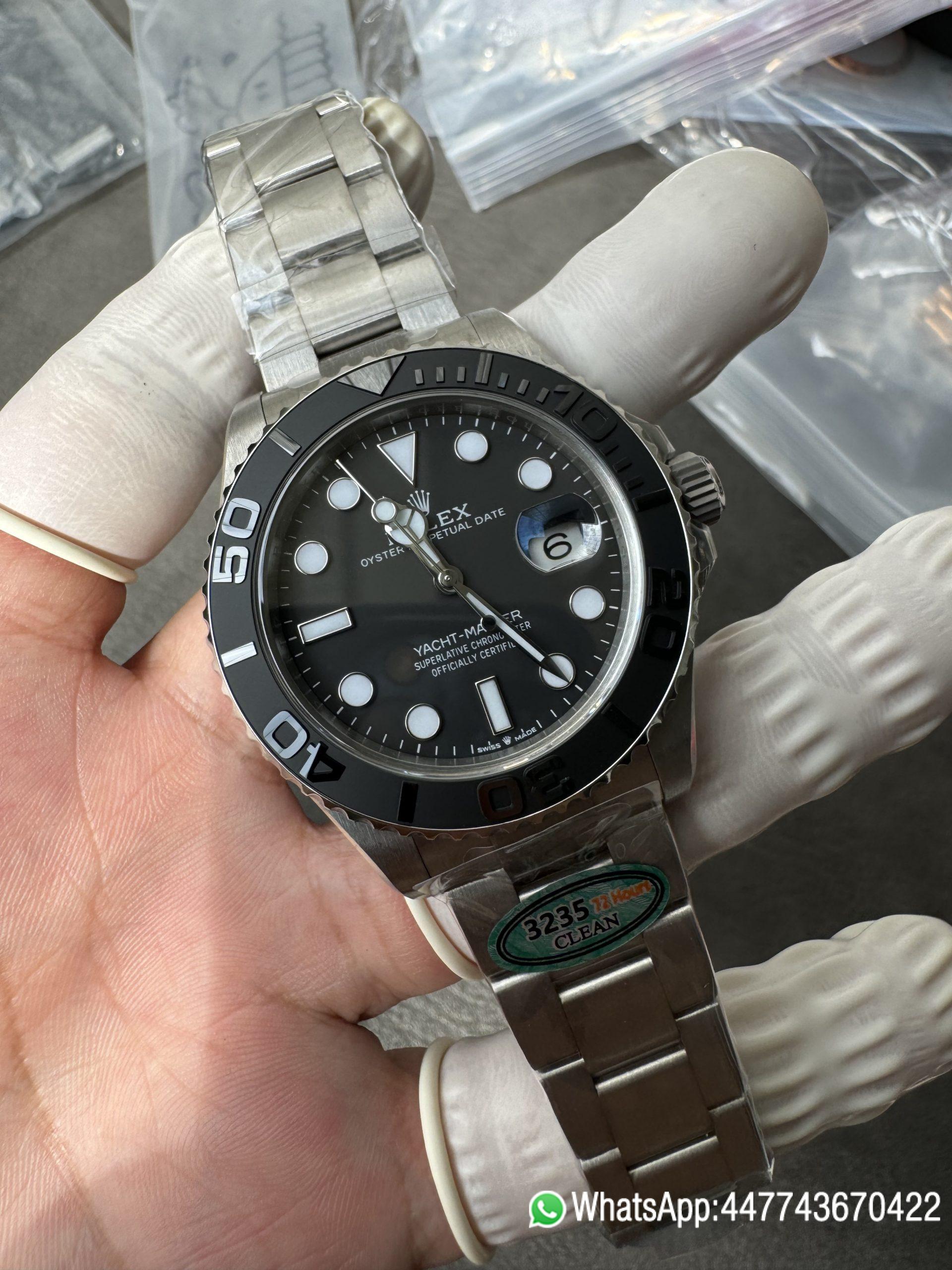 Victory Factory Watches Yacht Master 226627 Titanium Case and Bracelet Black Dial Black Ceramic Bezel Blue Luminous Hour Markers ShangHai 3235 Movement 09 Clean Factory Watches Yacht Master 226627 Titanium Case and Bracelet Black Dial Black Ceramic Bezel Blue Luminous Hour Markers ShangHai 3235 Movement 09