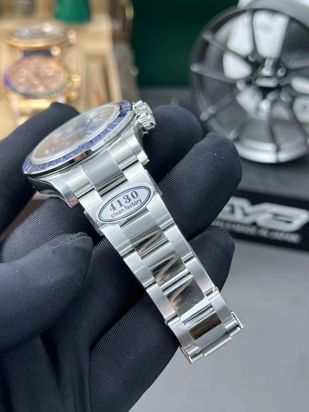 Premium Custom Daytona 116519 Blue Sodalite Dial Diamonds Bezel and Indexes Based on Victory Factory Daytona DD4130 Movement Oyster Bracelet 08 Premium Custom Daytona 116519 Blue Sodalite Dial Diamonds Bezel and Indexes Based on Clean Factory Daytona DD4130 Movement Oyster Bracelet 08