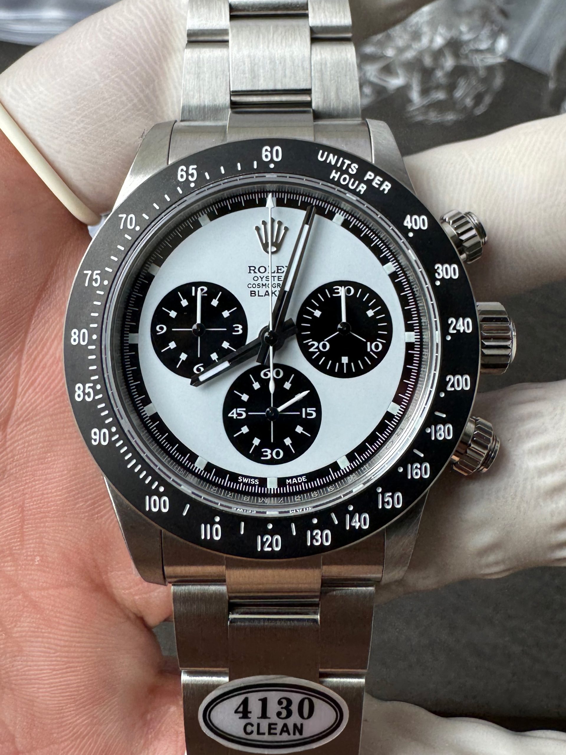 Premium Custom Paul Newman Daytona Blaken Daytona Vintage Line Limited Edition Base on Victory Factory 4130 Panda Daytona 000 Premium Custom Paul Newman Daytona Blaken Daytona Vintage Line Limited Edition Base on Clean Factory 4130 Panda Daytona 000
