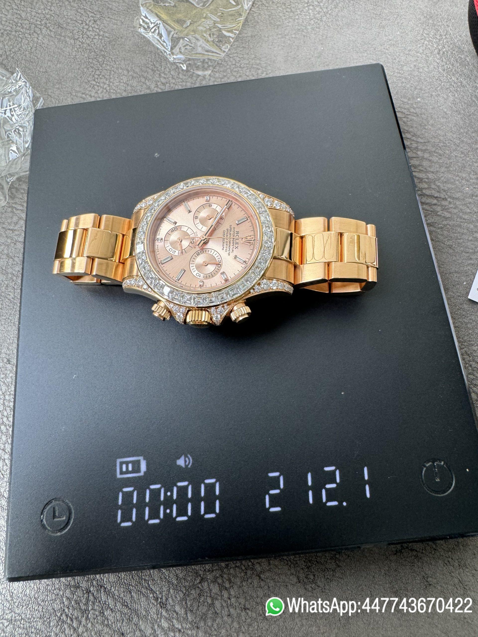 Victory Factory Rolex Custom SuperClone ICE Out Daytona 126595TBR Rose Gold Clean Factory Rolex Custom SuperClone ICE Out Daytona 126595TBR Rose Gold