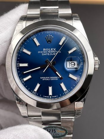 Clean Factory Datejust 41 126300 Blue Dial Smooth Bezel 904L Stainless Steel DD3235 Movement 72 Hours Power Reserve Oyster Bracelet 00