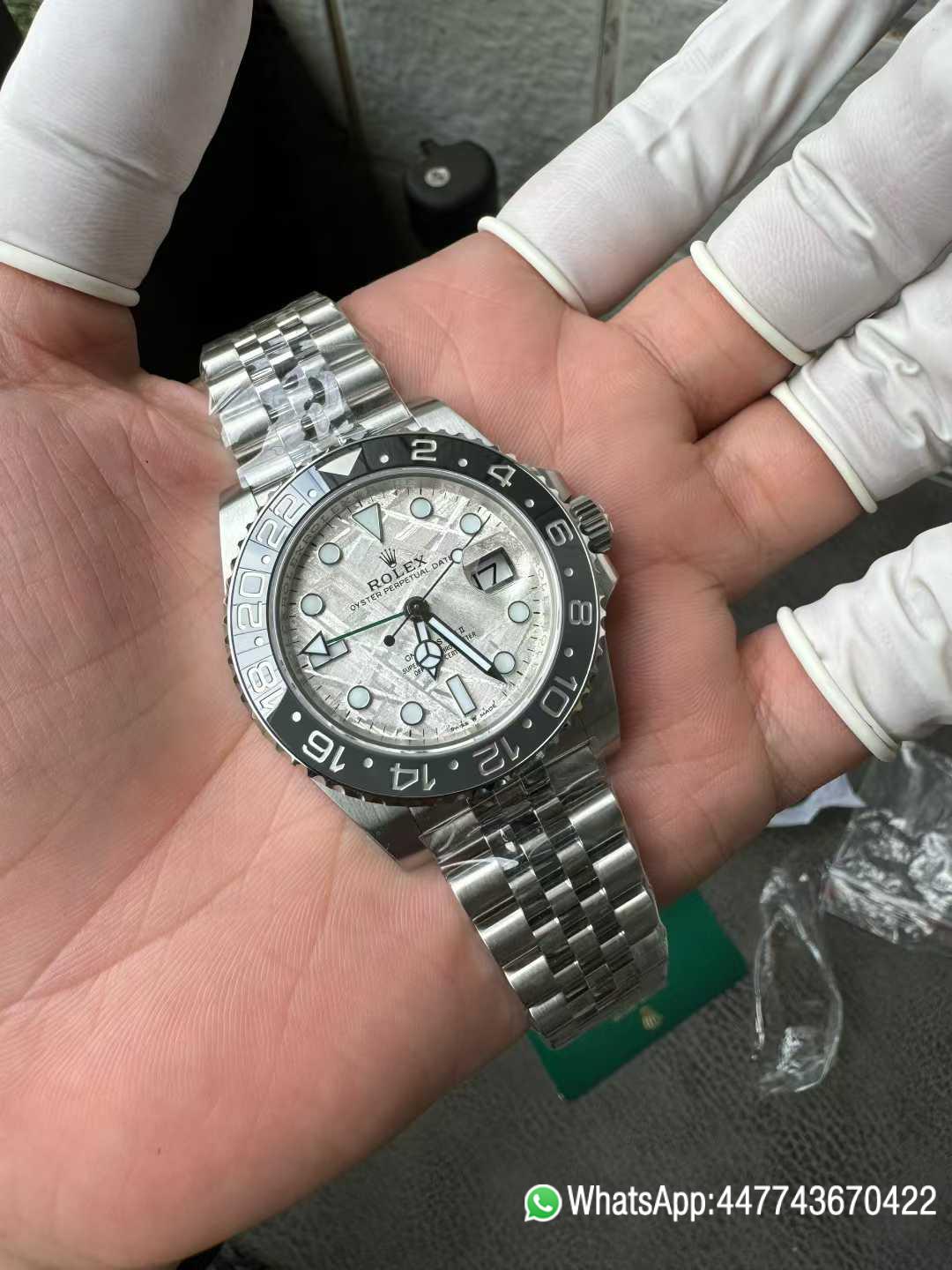 Victory Factory GMT Master II Bruce Wayne 126710GRNR Meteorite Dial Black Gray Ceramic Bezel Green GMT Hand Jubilee Bracelet DD3285 Movement 02 Clean Factory GMT Master II Bruce Wayne 126710GRNR Meteorite Dial Black Gray Ceramic Bezel Green GMT Hand Jubilee Bracelet DD3285 Movement 02