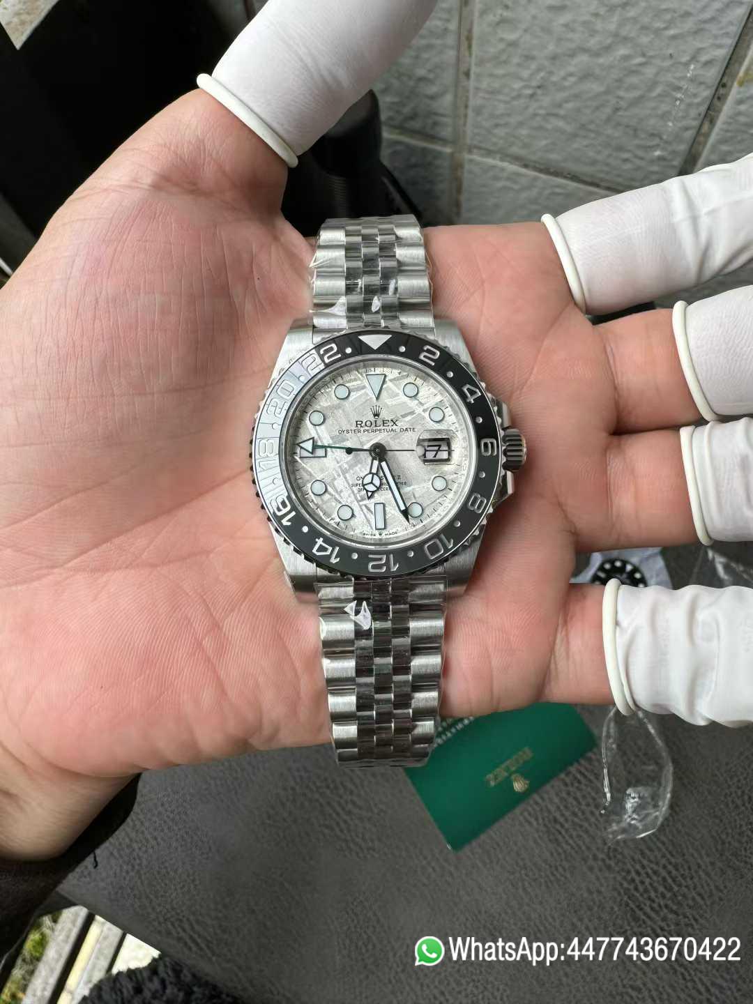 Victory Factory GMT Master II Bruce Wayne 126710GRNR Meteorite Dial Black Gray Ceramic Bezel Green GMT Hand Jubilee Bracelet DD3285 Movement 03 Clean Factory GMT Master II Bruce Wayne 126710GRNR Meteorite Dial Black Gray Ceramic Bezel Green GMT Hand Jubilee Bracelet DD3285 Movement 03