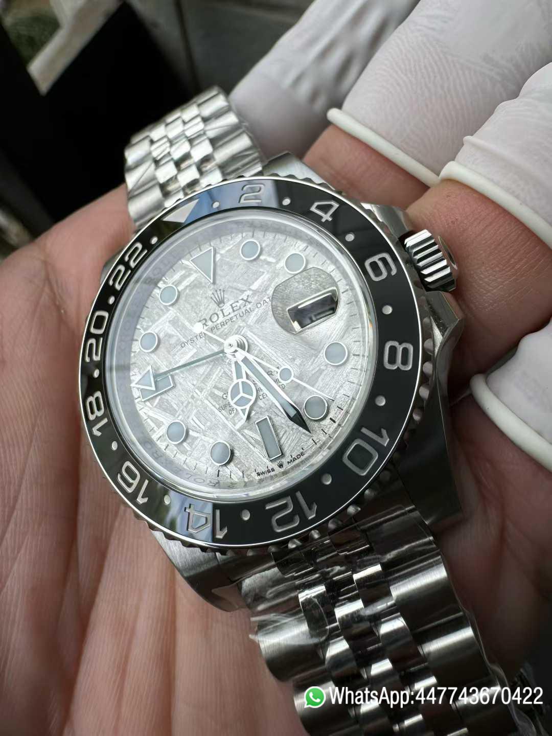 Victory Factory GMT Master II Bruce Wayne 126710GRNR Meteorite Dial Black Gray Ceramic Bezel Green GMT Hand Jubilee Bracelet DD3285 Movement 04 Clean Factory GMT Master II Bruce Wayne 126710GRNR Meteorite Dial Black Gray Ceramic Bezel Green GMT Hand Jubilee Bracelet DD3285 Movement 04