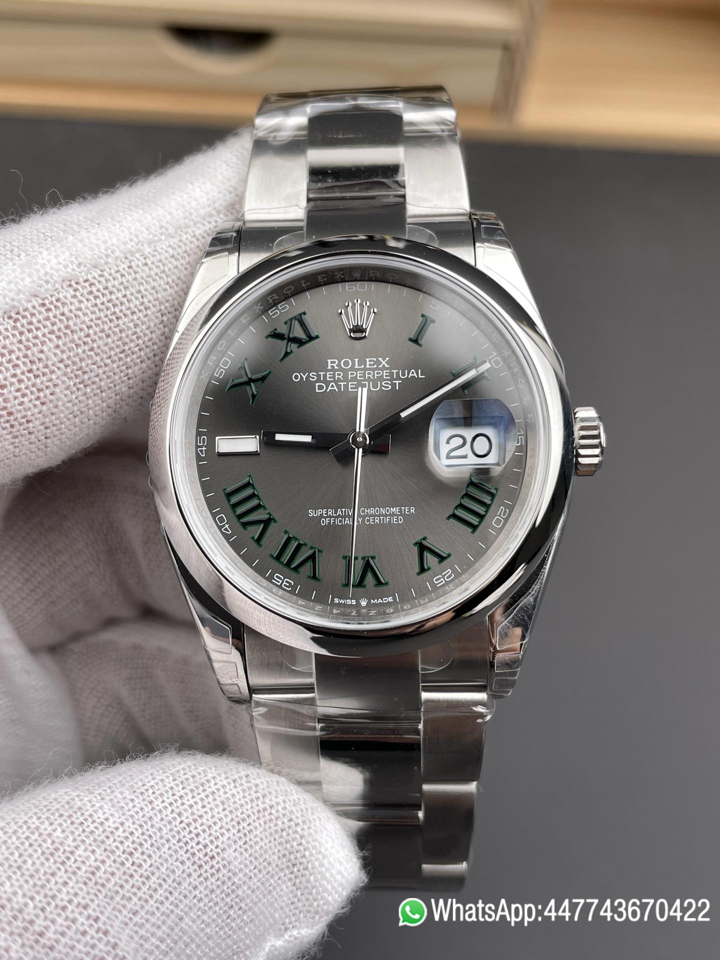 Victory Factory Watch Datejust 36 Wimbledon Ref 126200 Gray Dail with Roma Hour Markers Smooth Bezel DanDong 3235 Movement 72 Hours PW 01 Clean Factory Watch Datejust 36 Wimbledon Ref 126200 Gray Dail with Roma Hour Markers Smooth Bezel DanDong 3235 Movement 72 Hours PW 01