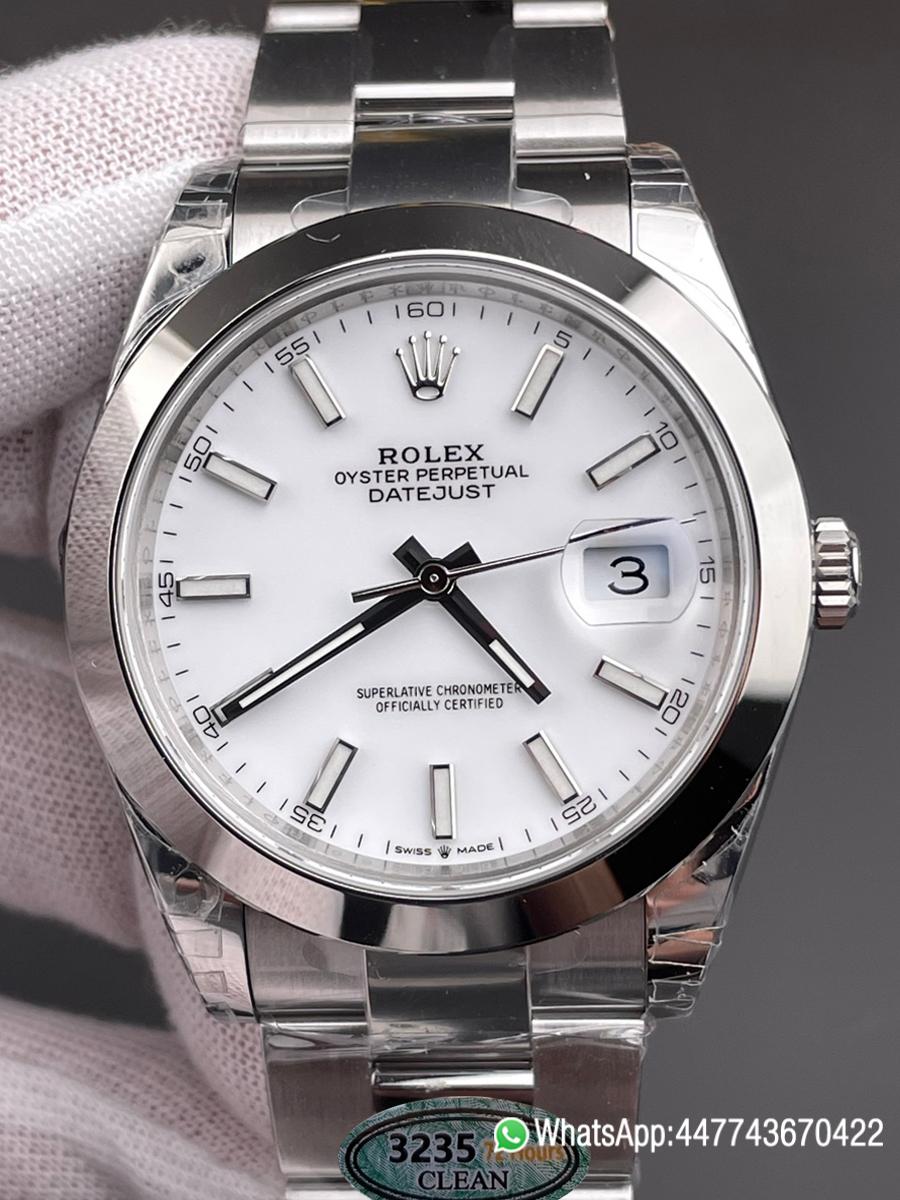 Victory Factory Watch Datejust 41 Ref.126300 White Dial Smooth Bezel 904L Steel Material Oyster Bracelet DanDong 3235 Movement 72 Hours PW 00 Clean Factory Watch Datejust 41 Ref.126300 White Dial Smooth Bezel 904L Steel Material Oyster Bracelet DanDong 3235 Movement 72 Hours PW 00