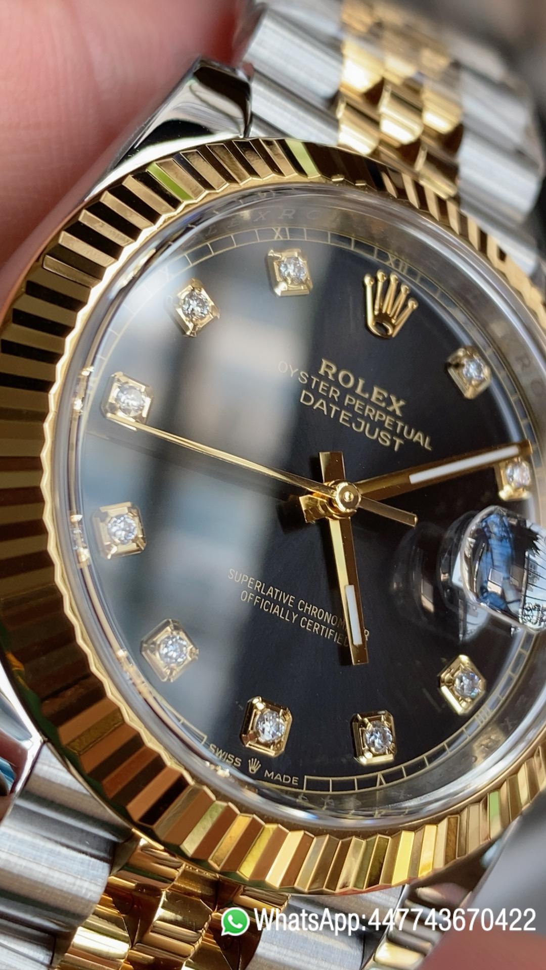 Victory Factory Watch Datejust 41mm Ref 126333 Oystersteel and Yellow Gold Black Dial with Diamonds Indexes DanDong 3235 Movement 04 Clean Factory Watch Datejust 41mm Ref 126333 Oystersteel and Yellow Gold Black Dial with Diamonds Indexes DanDong 3235 Movement 04