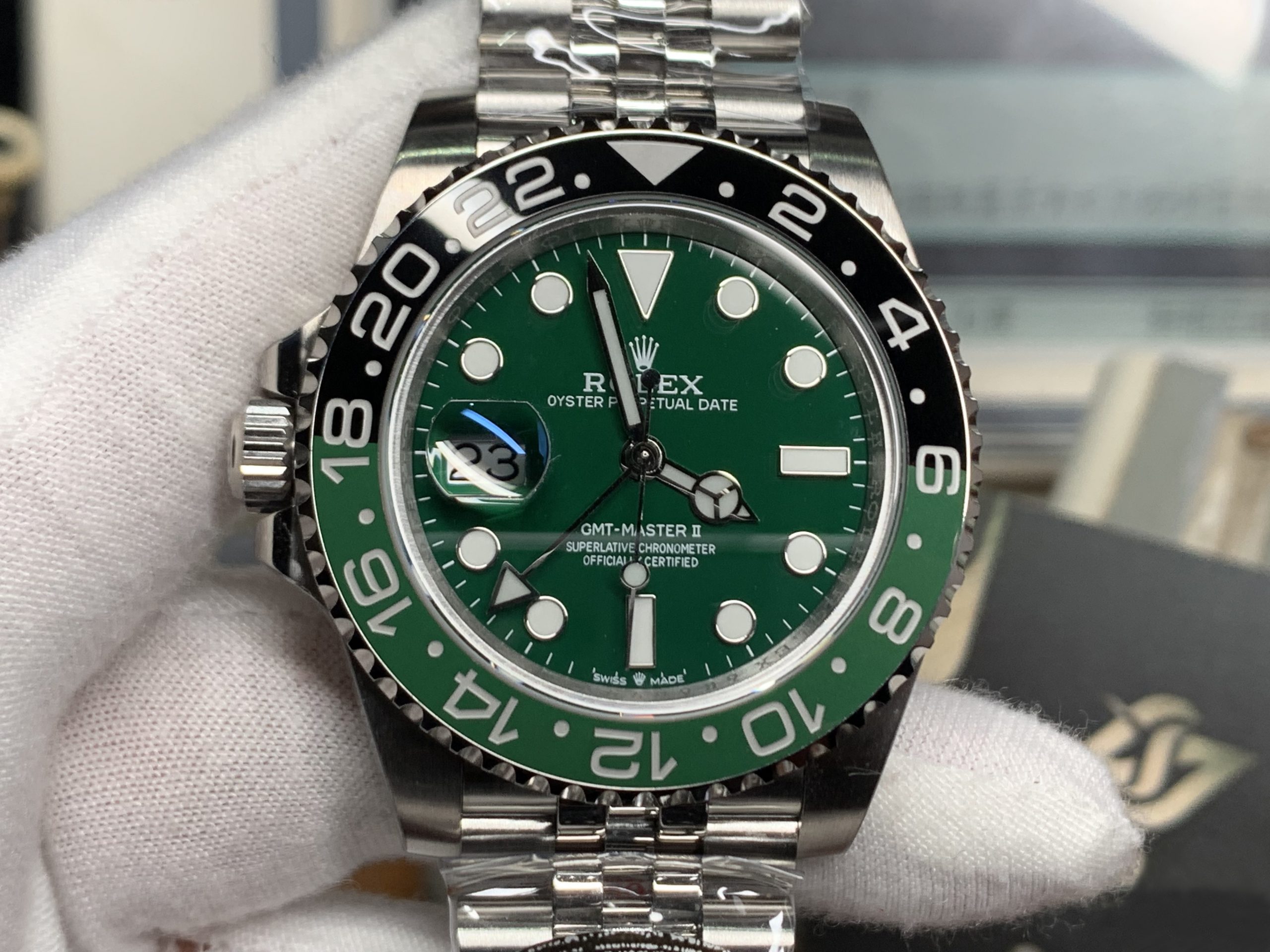 Victory Watch Factory Rolex GMT Master II Sprite 126729VTNR Black Green Ceramic Bezel Green Dial 904L Jubilee Bracelet DanDong 3285 Movement 02 Clean Watch Factory Rolex GMT Master II Sprite 126729VTNR Black Green Ceramic Bezel Green Dial 904L Jubilee Bracelet DanDong 3285 Movement 02