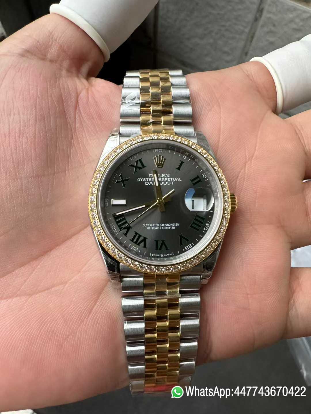 Victory Factory DateJust 36 Wimbledon 126283RBR Slate Dial Roma Indexes 904L Steel Case Yellow Gold Two Tone Jubilee Bracelet DD3235 Movement 02 Victory Factory DateJust 36 Wimbledon 126283RBR Slate Dial Roma Indexes 904L Steel Case Yellow Gold Two Tone Jubilee Bracelet DD3235 Movement 02