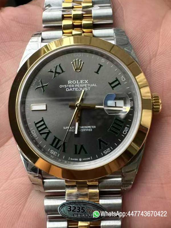 Victory Factory DateJust 41 126303 Wimbledon Slate Dial with Roma Indexes Yellow Gold Smooth Bezel Two Tone Jubilee Bracelet DD 3235 Movement 00 Clean Factory DateJust 41 126303 Wimbledon Slate Dial with Roma Indexes Yellow Gold Smooth Bezel Two Tone Jubilee Bracelet DD 3235 Movement 00