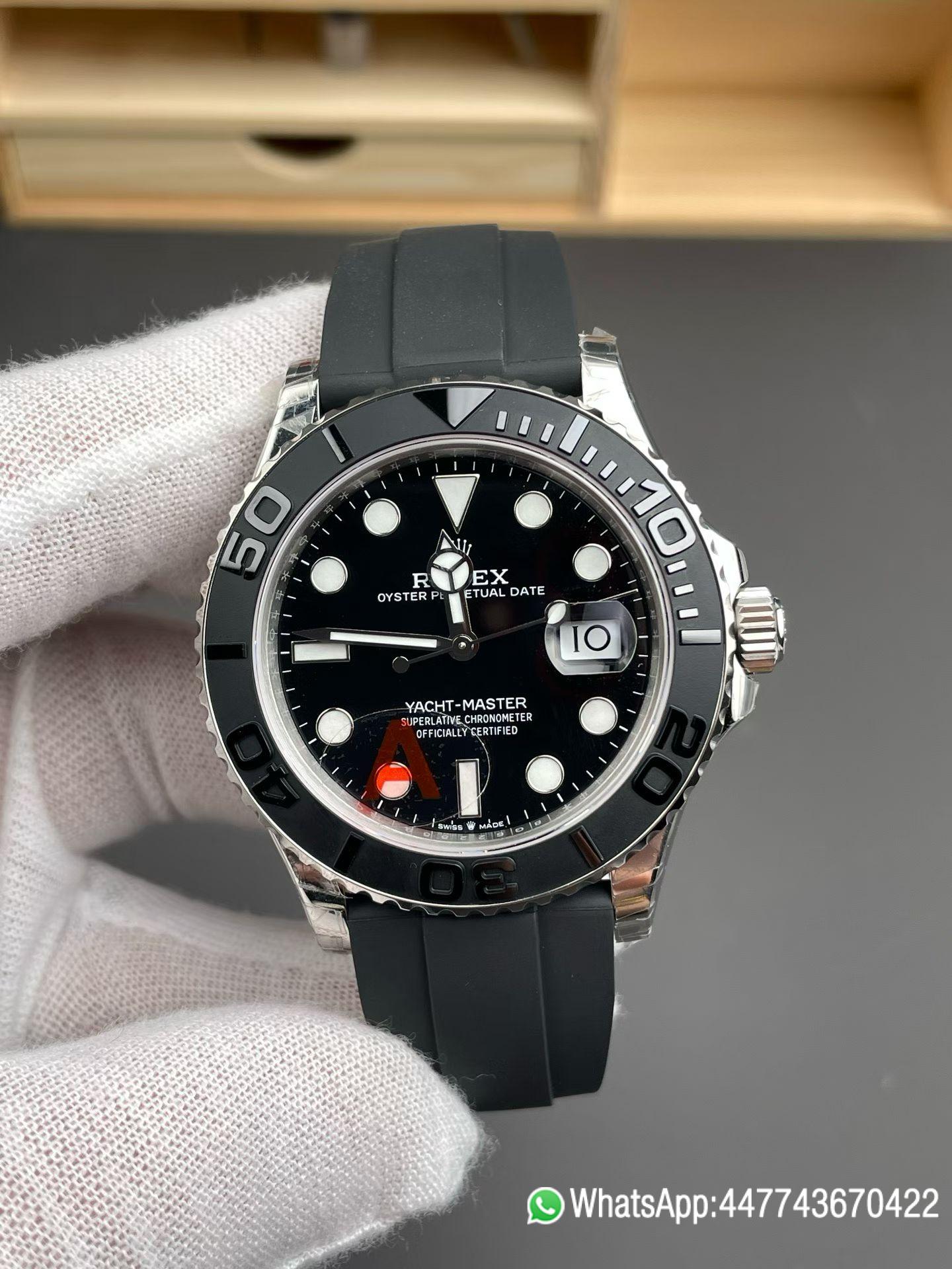 China VSF Rolex Super Clone Yacht Master 42mm 226659 Best Edition Black Dial 3D Black Ceramic Bezel on Black Oysterflex Strap VR3235 01 China VSF Rolex Super Clone Yacht Master 42mm 226659 Best Edition Black Dial 3D Black Ceramic Bezel on Black Oysterflex Strap VR3235 01
