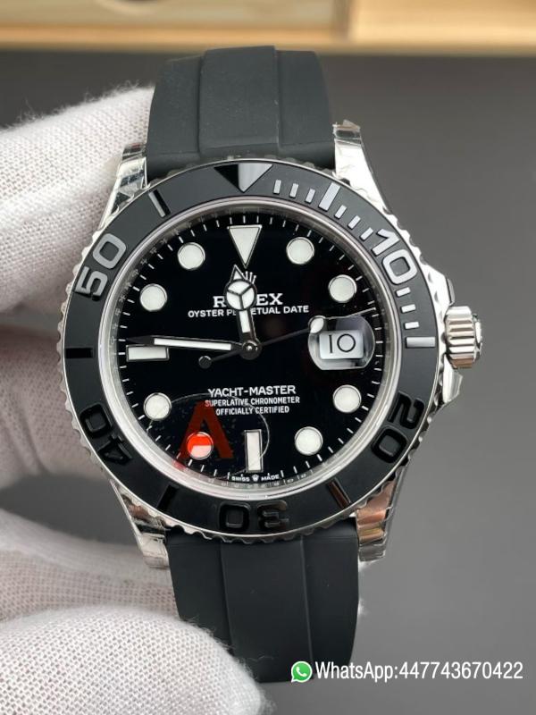 China VSF Rolex Super Clone Yacht Master 42mm 226659 Best Edition Black Dial 3D Black Ceramic Bezel on Black Oysterflex Strap VR3235 0100 China VSF Rolex Super Clone Yacht Master 42mm 226659 Best Edition Black Dial 3D Black Ceramic Bezel on Black Oysterflex Strap VR3235 0100