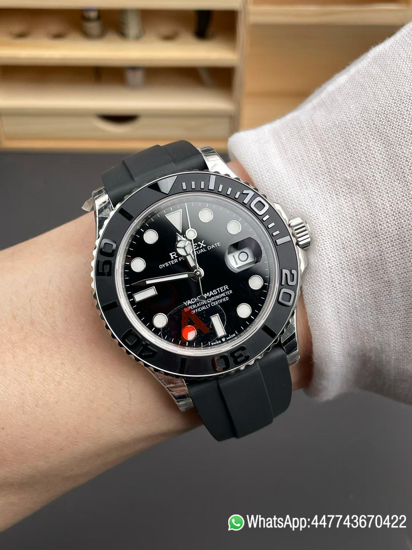 China VSF Rolex Super Clone Yacht Master 42mm 226659 Best Edition Black Dial 3D Black Ceramic Bezel on Black Oysterflex Strap VR3235 04 China VSF Rolex Super Clone Yacht Master 42mm 226659 Best Edition Black Dial 3D Black Ceramic Bezel on Black Oysterflex Strap VR3235 04