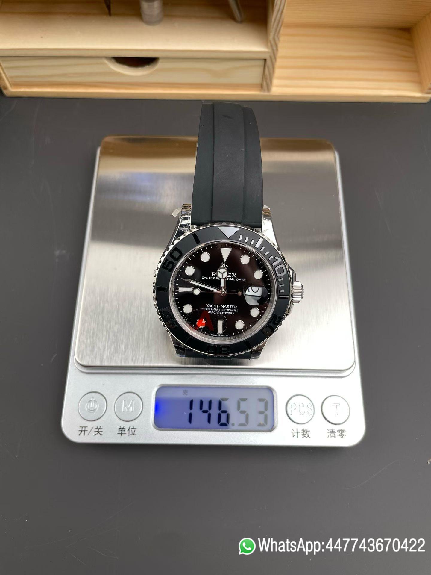 China VSF Rolex Super Clone Yacht Master 42mm 226659 Best Edition Black Dial 3D Black Ceramic Bezel on Black Oysterflex Strap VR3235 08 China VSF Rolex Super Clone Yacht Master 42mm 226659 Best Edition Black Dial 3D Black Ceramic Bezel on Black Oysterflex Strap VR3235 08