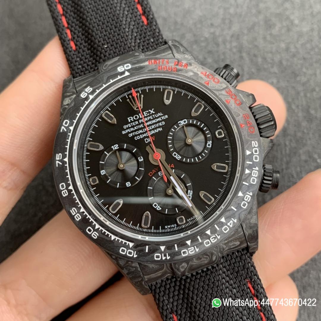 Super Clone Watch WWF ROLEX Cosmograph Daytona Series Diw Team Modified Version 40mm Carbon fiber case carbon fiber speed indicator ring and Shanghai 7750 chronograph movement 0 Super Clone Watch WWF ROLEX Cosmograph Daytona Series Diw Team Modified Version 40mm Carbon fiber case carbon fiber speed indicator ring and Shanghai 7750 chronograph movement 0