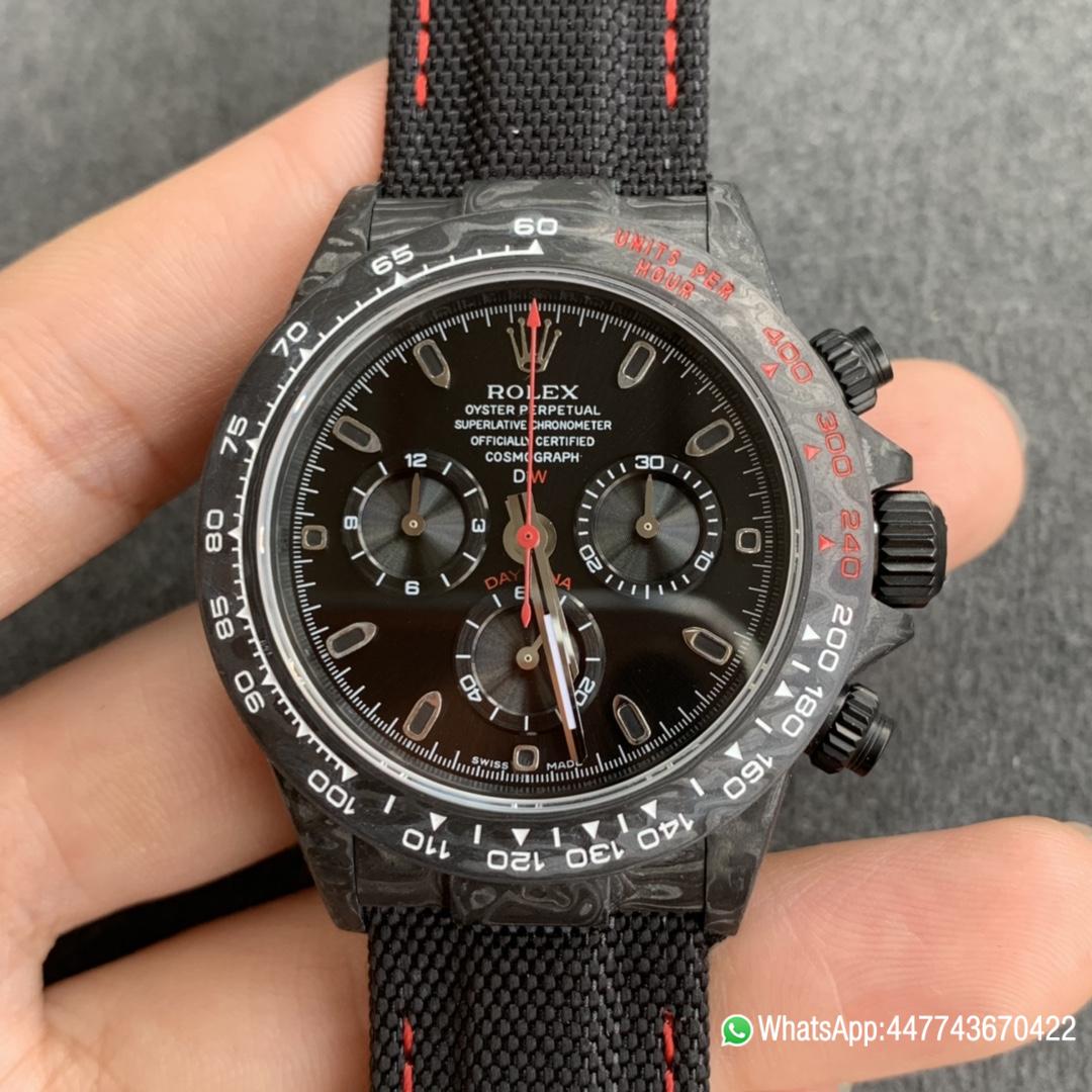 Super Clone Watch WWF ROLEX Cosmograph Daytona Series Diw Team Modified Version 40mm Carbon fiber case carbon fiber speed indicator ring and Shanghai 7750 chronograph movement 03 Super Clone Watch WWF ROLEX Cosmograph Daytona Series Diw Team Modified Version 40mm Carbon fiber case carbon fiber speed indicator ring and Shanghai 7750 chronograph movement 03