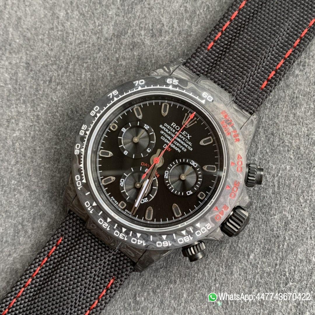 Super Clone Watch WWF ROLEX Cosmograph Daytona Series Diw Team Modified Version 40mm Carbon fiber case carbon fiber speed indicator ring and Shanghai 7750 chronograph movement 07 Super Clone Watch WWF ROLEX Cosmograph Daytona Series Diw Team Modified Version 40mm Carbon fiber case carbon fiber speed indicator ring and Shanghai 7750 chronograph movement 07