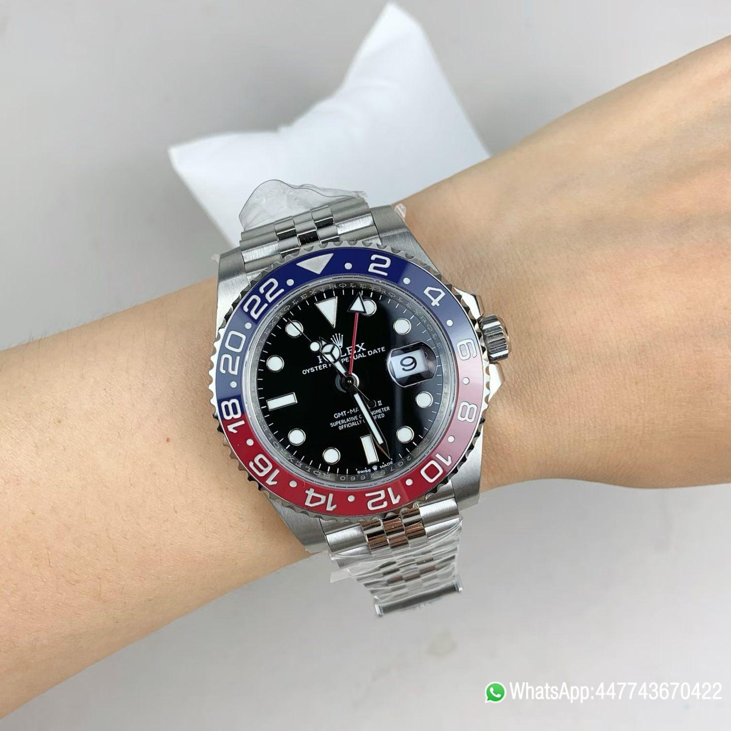 VSF Rolex Super Clone GMT Master 126710BLRO Pepsi Blue Red Ceramic Bezel Black Dial 904L Steel Case Jubilee Bracelet DD3285 Caliber CHS 010 VSF Rolex Super Clone GMT Master 126710BLRO Pepsi Blue Red Ceramic Bezel Black Dial 904L Steel Case Jubilee Bracelet DD3285 Caliber CHS 010