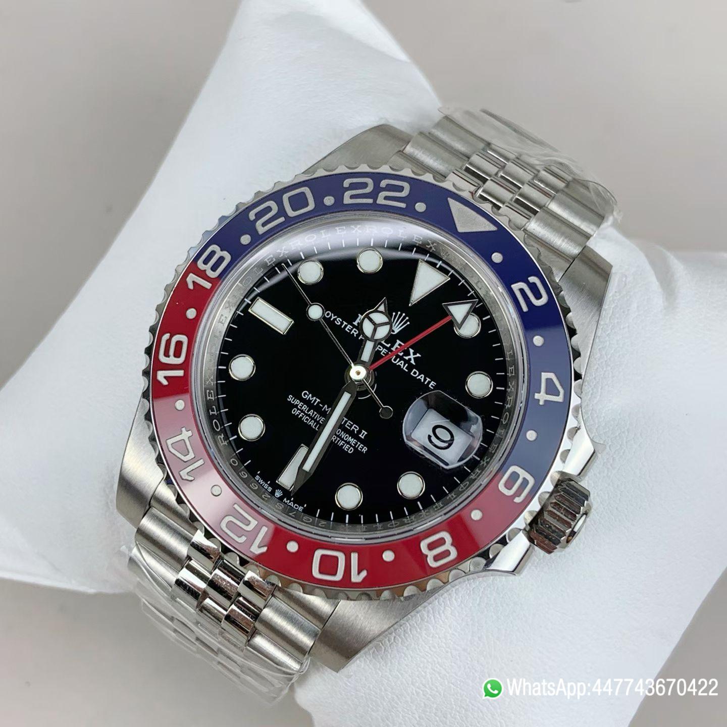 VSF Rolex Super Clone GMT Master 126710BLRO Pepsi Blue Red Ceramic Bezel Black Dial 904L Steel Case Jubilee Bracelet DD3285 Caliber CHS 03 VSF Rolex Super Clone GMT Master 126710BLRO Pepsi Blue Red Ceramic Bezel Black Dial 904L Steel Case Jubilee Bracelet DD3285 Caliber CHS 03