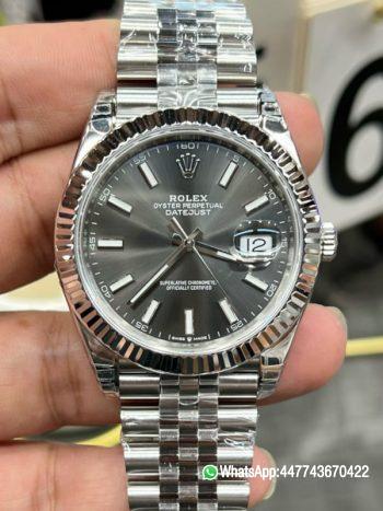 VSF Rolex Super Clone Rolex DateJust 41 126334 0013 Grey Dial on Oyster Bracelet Superclone 3235 Movement 001