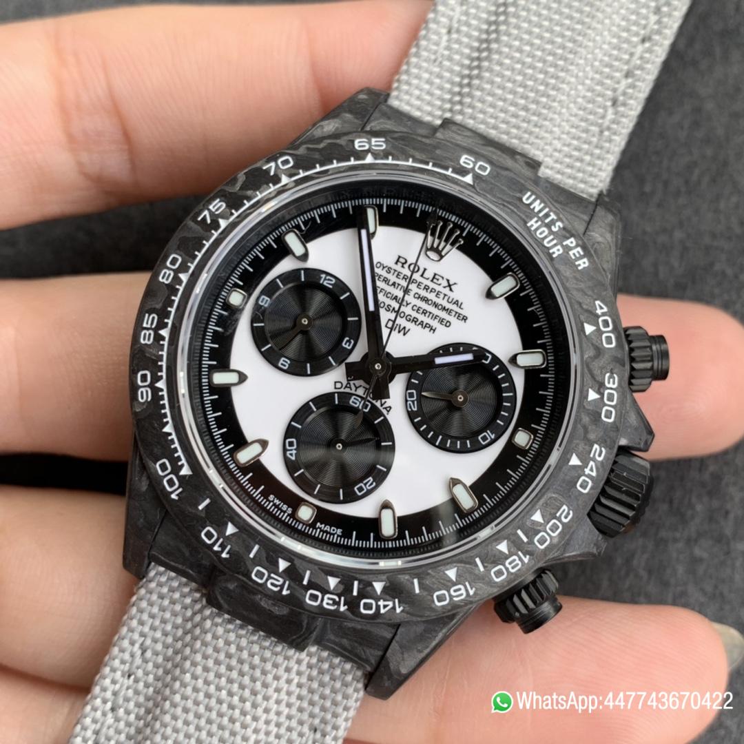 WWF Rolex Cosmograph Daytona DIW 40mm Forged carbon fiber case Panda Dial Carbon fiber bezel and Asia 7750 chronograph movement5 WWF Rolex Cosmograph Daytona DIW 40mm Forged carbon fiber case Panda Dial Carbon fiber bezel and Asia 7750 chronograph movement5