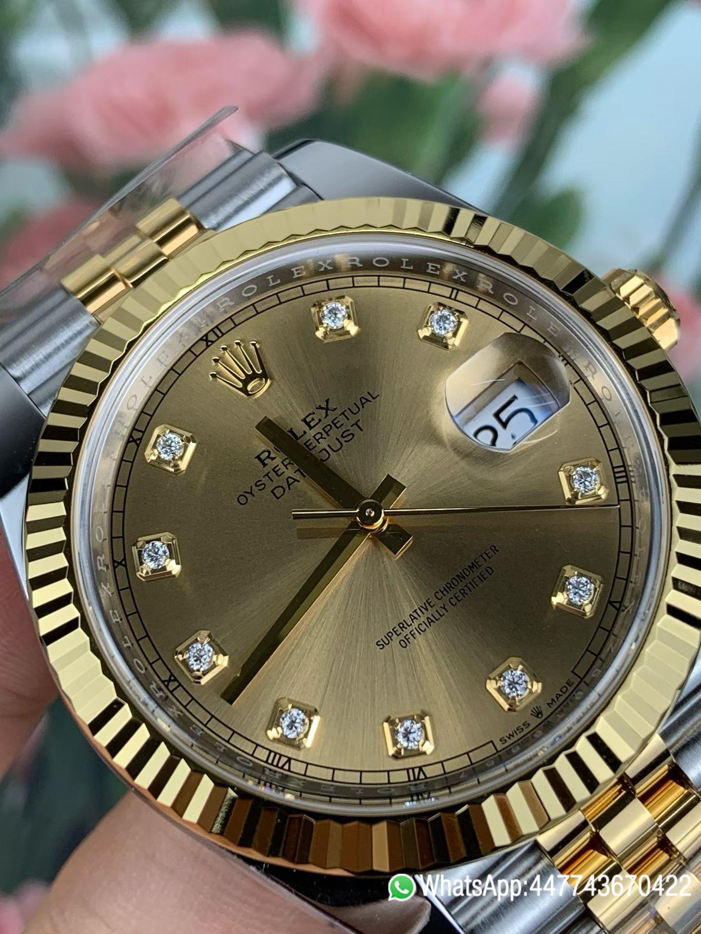 VF Rolex Datejust 41 Two Tone Champagne Diamond Dial Fluted Bezel and Dandong 3235 movement 03 VF Rolex Datejust 41 Two Tone Champagne Diamond Dial Fluted Bezel and Dandong 3235 movement 03
