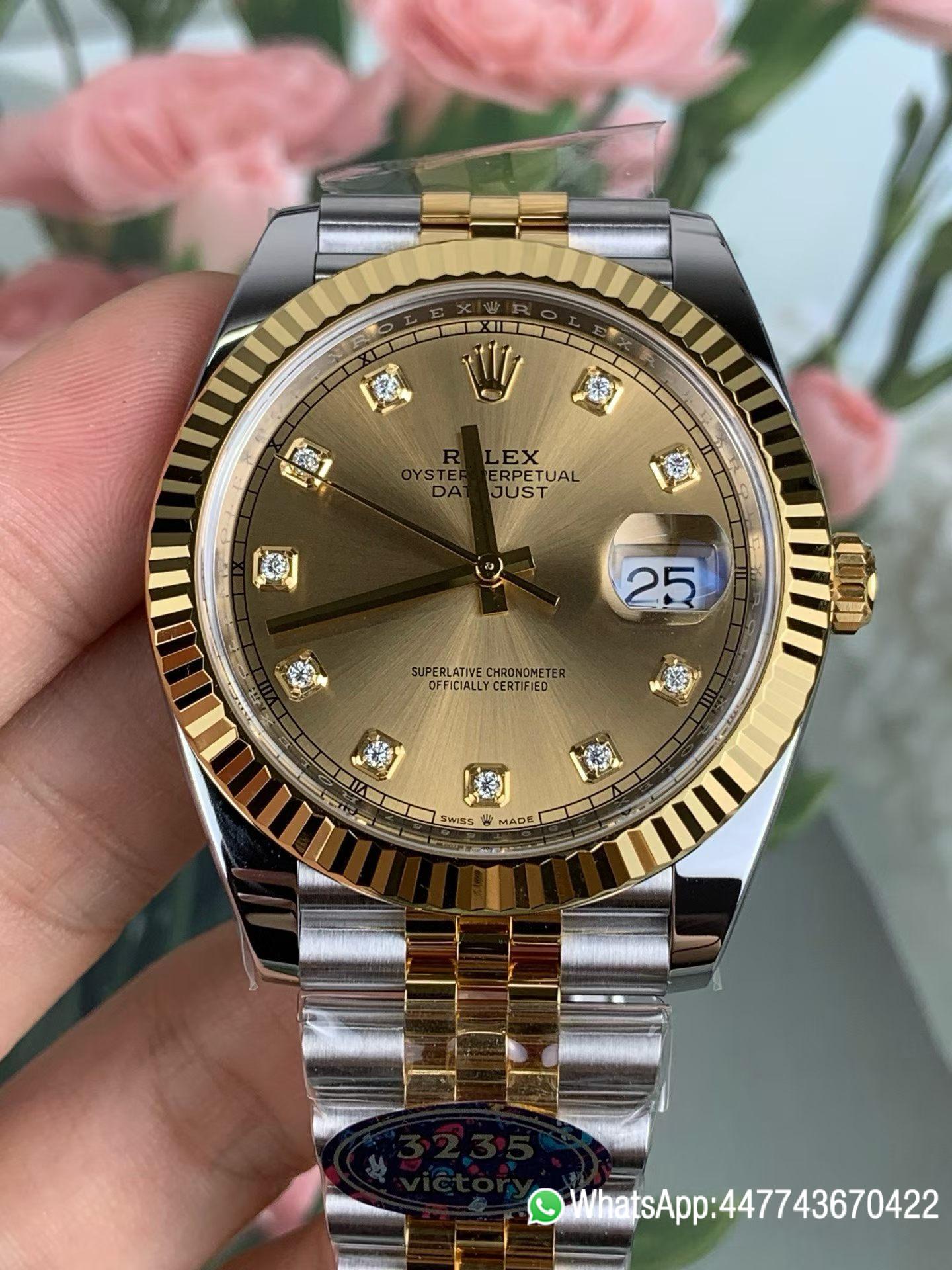 VF Rolex Datejust 41 Two Tone Champagne Diamond Dial Fluted Bezel and Dandong 3235 movement 04 VF Rolex Datejust 41 Two Tone Champagne Diamond Dial Fluted Bezel and Dandong 3235 movement 04