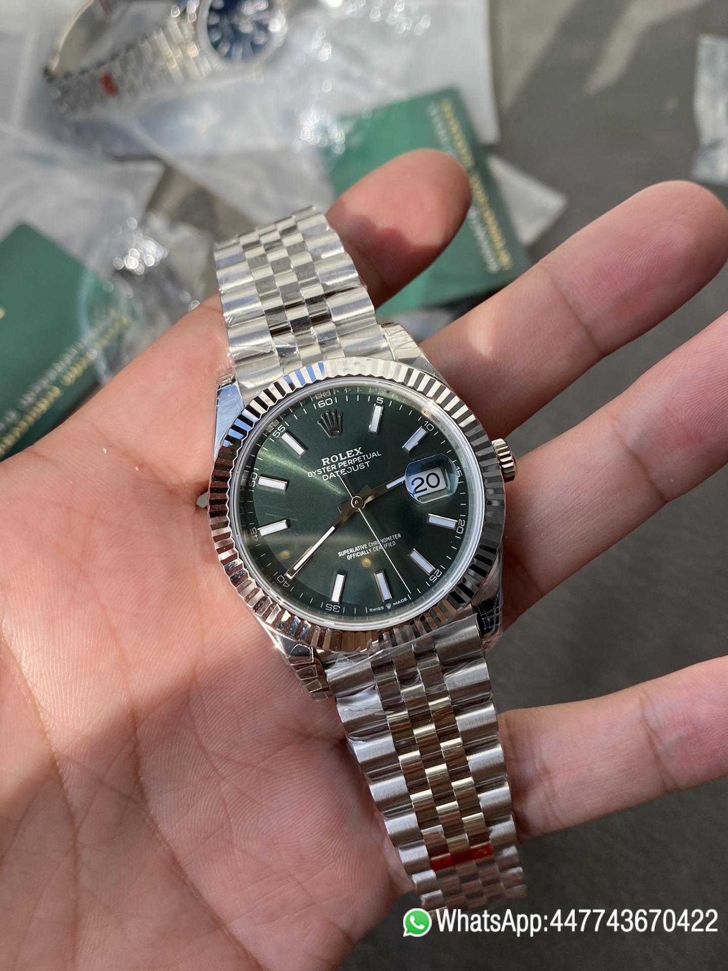 VSF Rolex DateJust 41 126334 0028 Green Dial on Oyster Bracelet Dandong 3235 Movement 01 VSF Rolex DateJust 41 126334 0028 Green Dial on Oyster Bracelet Dandong 3235 Movement 01