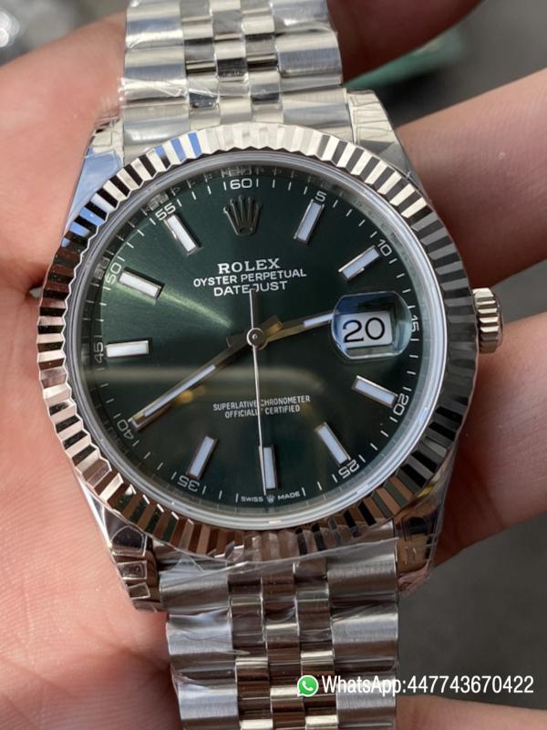 VSF Rolex DateJust 41 126334 0028 Green Dial on Oyster Bracelet Dandong 3235 Movement 010 VSF Rolex DateJust 41 126334 0028 Green Dial on Oyster Bracelet Dandong 3235 Movement 010