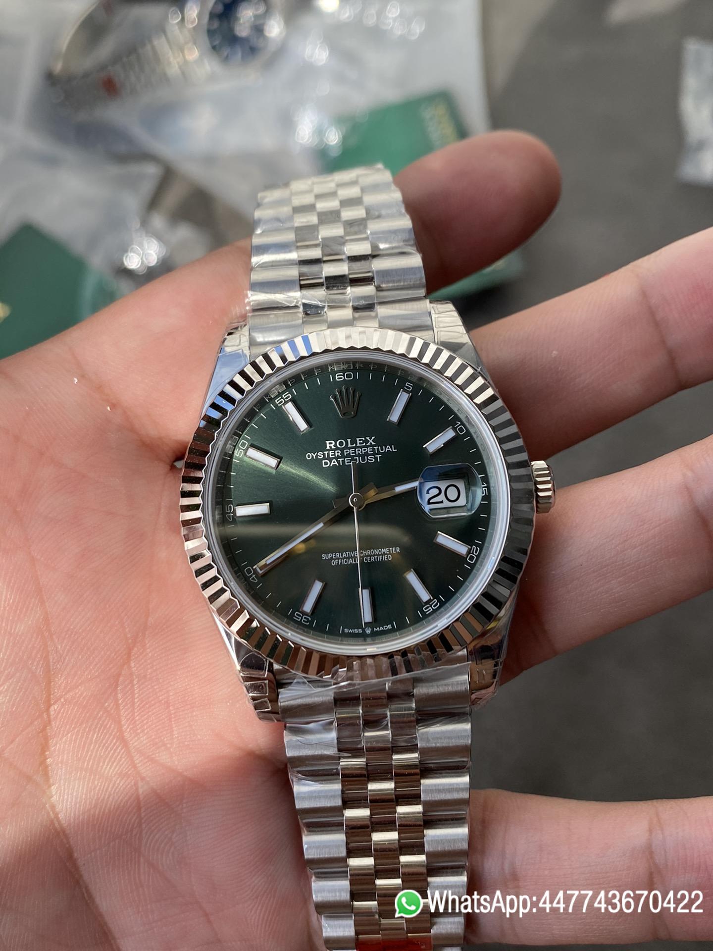 VSF Rolex DateJust 41 126334 0028 Green Dial on Oyster Bracelet Dandong 3235 Movement 02 VSF Rolex DateJust 41 126334 0028 Green Dial on Oyster Bracelet Dandong 3235 Movement 02