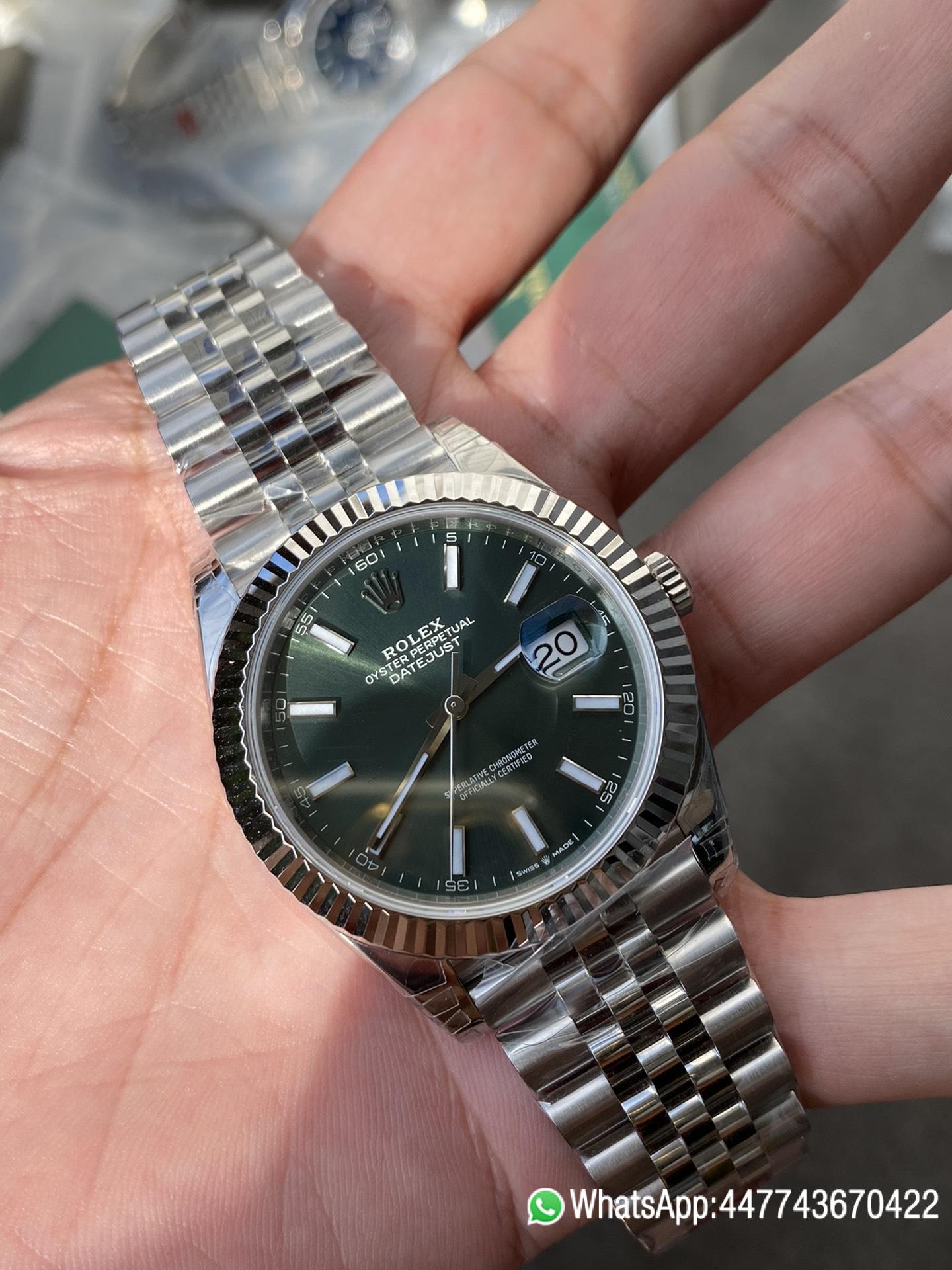 VSF Rolex DateJust 41 126334 0028 Green Dial on Oyster Bracelet Dandong 3235 Movement 03 VSF Rolex DateJust 41 126334 0028 Green Dial on Oyster Bracelet Dandong 3235 Movement 03
