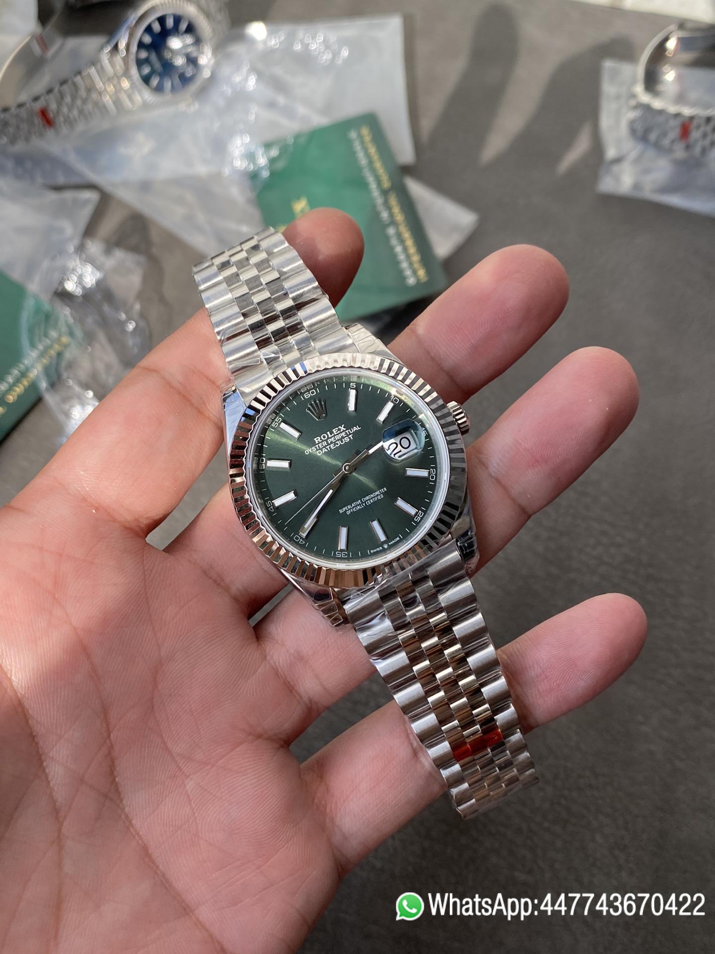 VSF Rolex DateJust 41 126334 0028 Green Dial on Oyster Bracelet Dandong 3235 Movement 04 VSF Rolex DateJust 41 126334 0028 Green Dial on Oyster Bracelet Dandong 3235 Movement 04