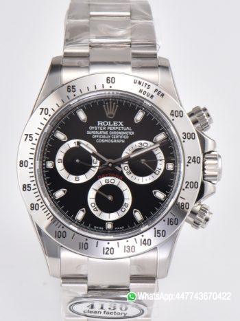VSF Rolex Daytona 16520 11 Best Edition 904L Steel Case and Bracelet Black Dial Dandong 4130 Movement 0