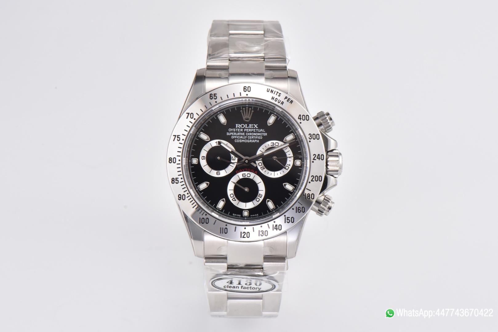 VSF Rolex Daytona 16520 11 Best Edition 904L Steel Case and Bracelet Black Dial Dandong 4130 Movement 03 VSF Rolex Daytona 16520 11 Best Edition 904L Steel Case and Bracelet Black Dial Dandong 4130 Movement 03