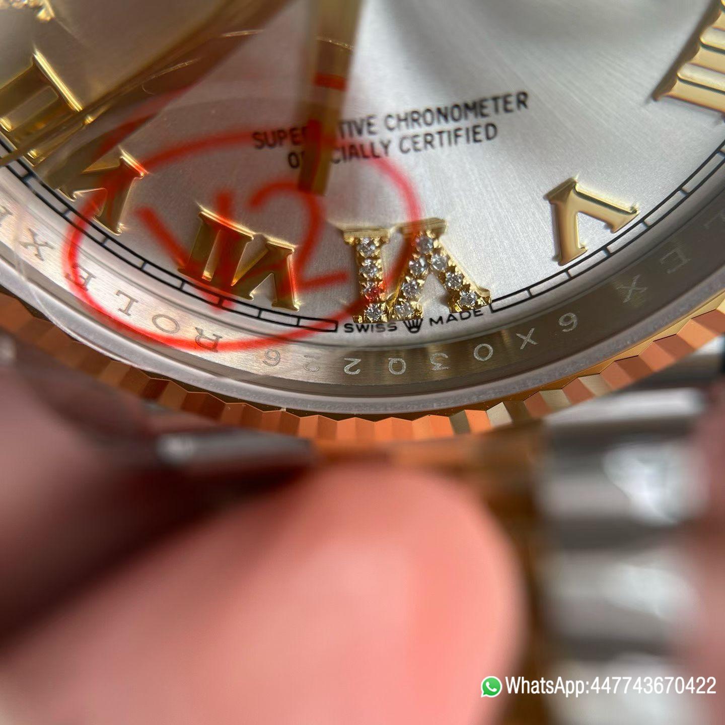 VSF Rolex Datejust 36 REF 126233 Yellow Rolesor with a silver Roman numeral dial fluted yellow gold bezel and Jubilee bracelet Dandong 3235 Movement 03 VSF Rolex Datejust 36 REF 126233 Yellow Rolesor with a silver Roman numeral dial fluted yellow gold bezel and Jubilee bracelet Dandong 3235 Movement 03