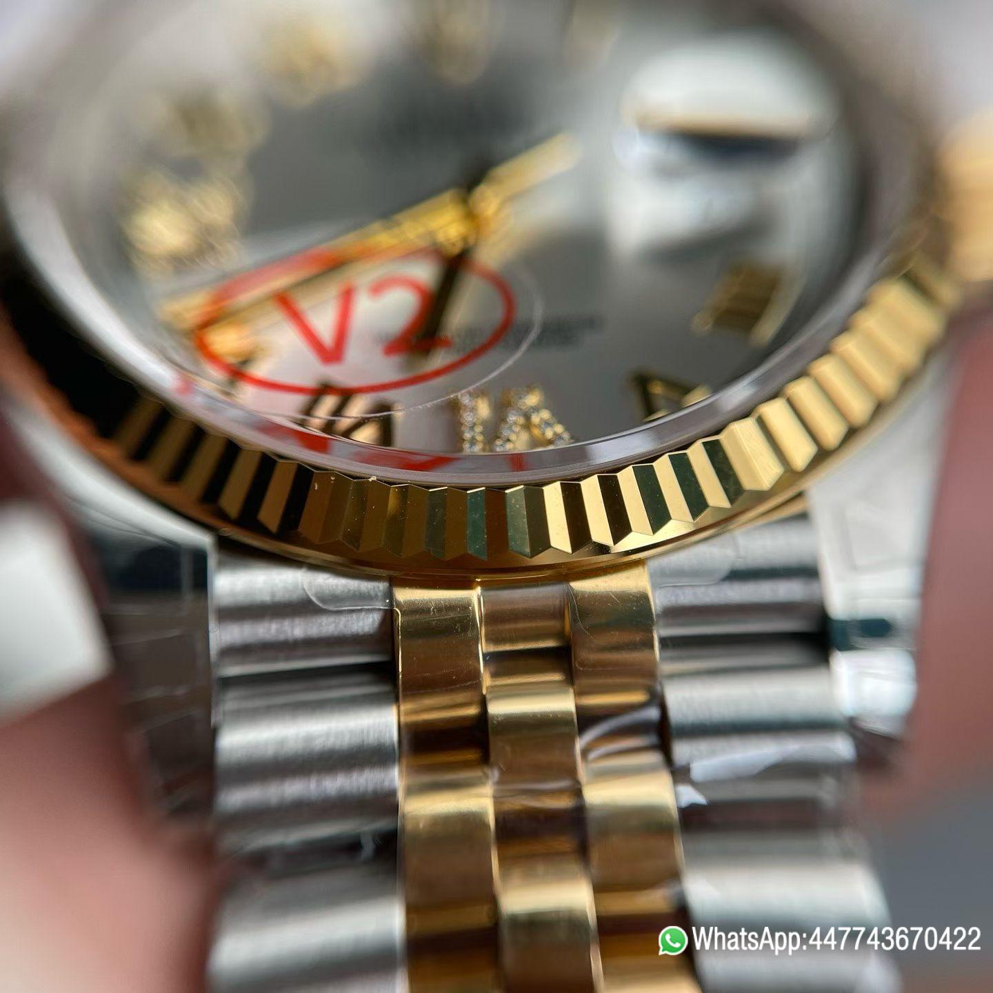 VSF Rolex Datejust 36 REF 126233 Yellow Rolesor with a silver Roman numeral dial fluted yellow gold bezel and Jubilee bracelet Dandong 3235 Movement 05 VSF Rolex Datejust 36 REF 126233 Yellow Rolesor with a silver Roman numeral dial fluted yellow gold bezel and Jubilee bracelet Dandong 3235 Movement 05