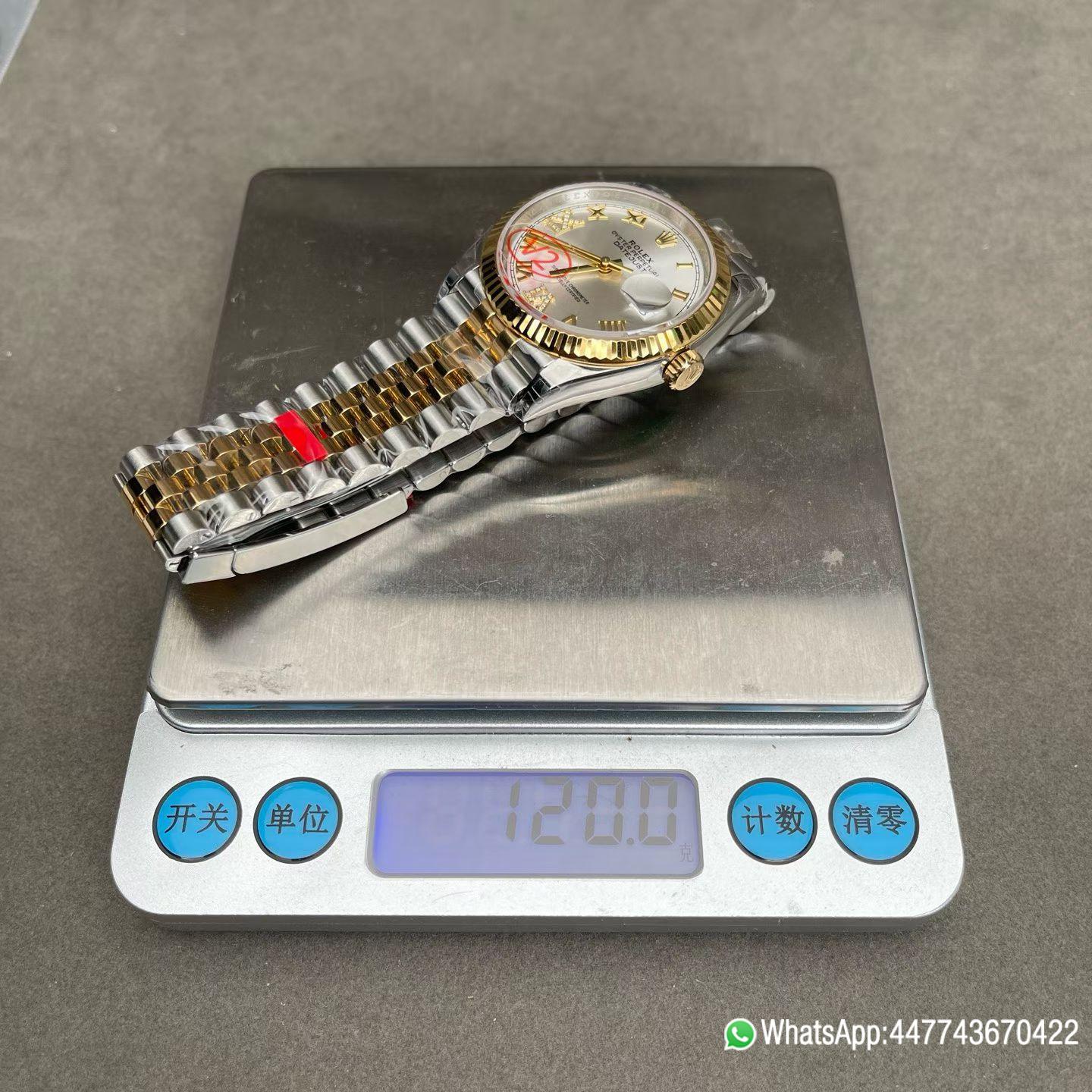 VSF Rolex Datejust 36 REF 126233 Yellow Rolesor with a silver Roman numeral dial fluted yellow gold bezel and Jubilee bracelet Dandong 3235 Movement 07
